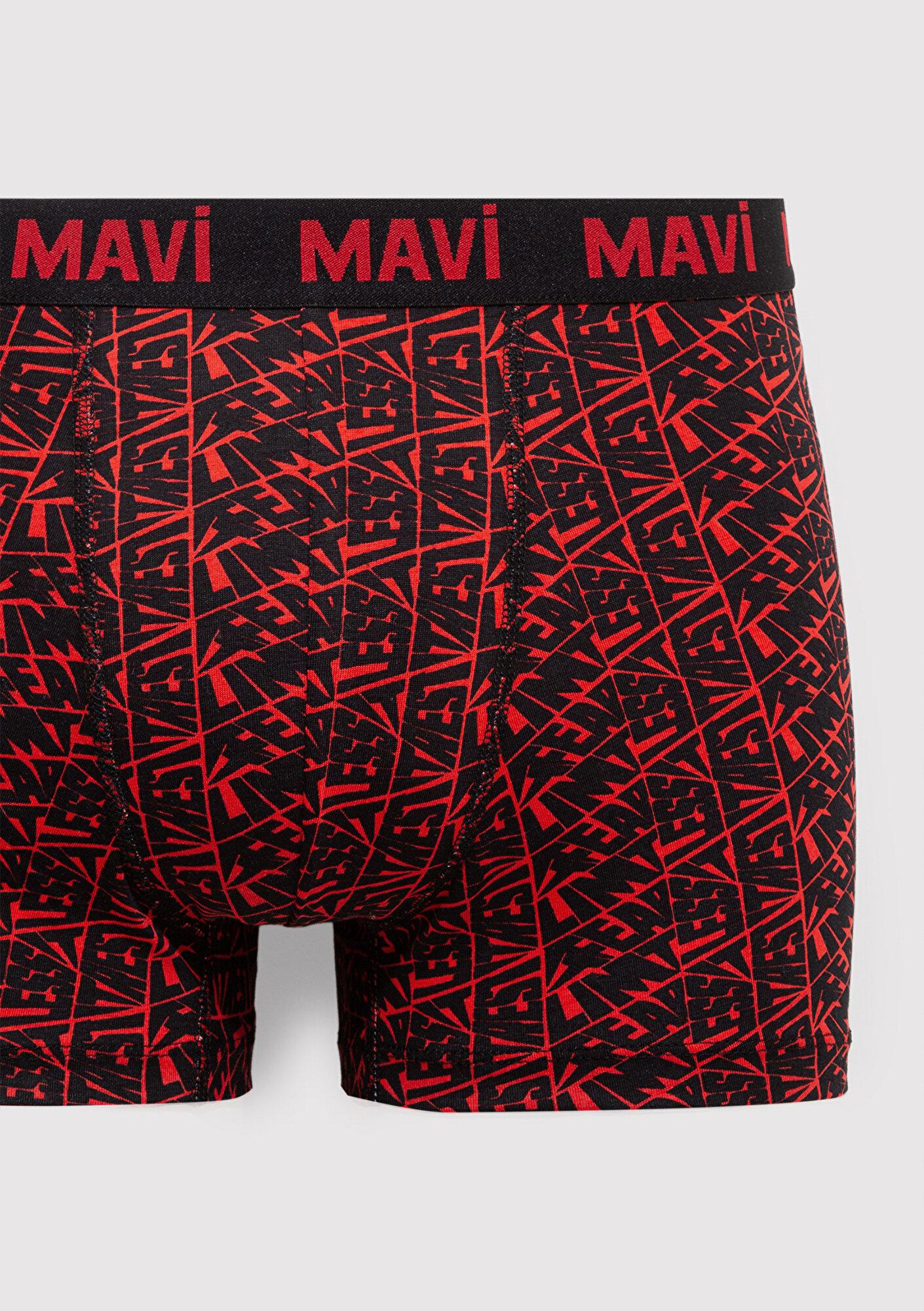 Mavi Baskılı Kırmızı Boxer 0911849-25111