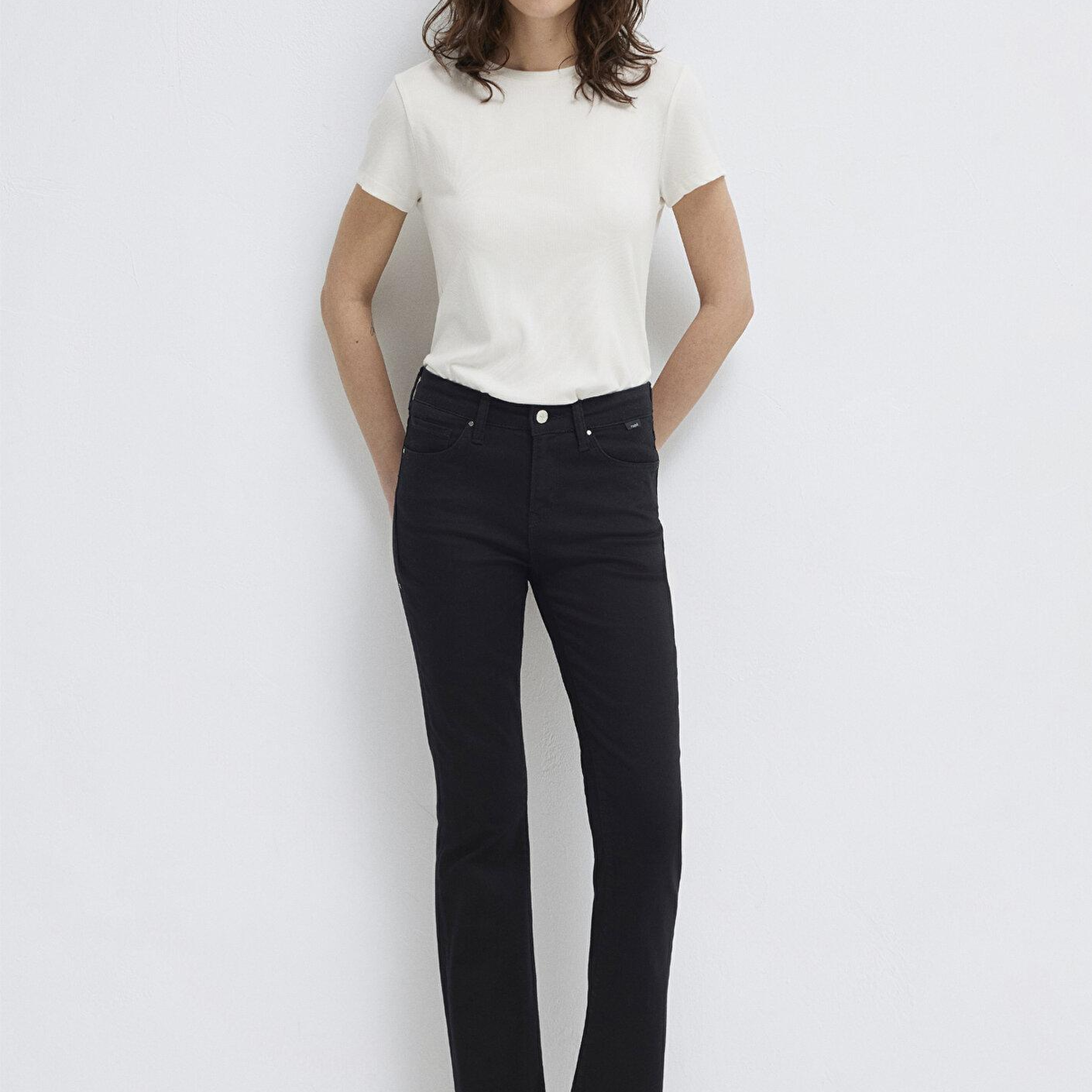 Mavi Beyaz (TENCEL™) Modal Karışımlı Basic Tişört Slim Fit / Dar Kesim 1612904-80194
