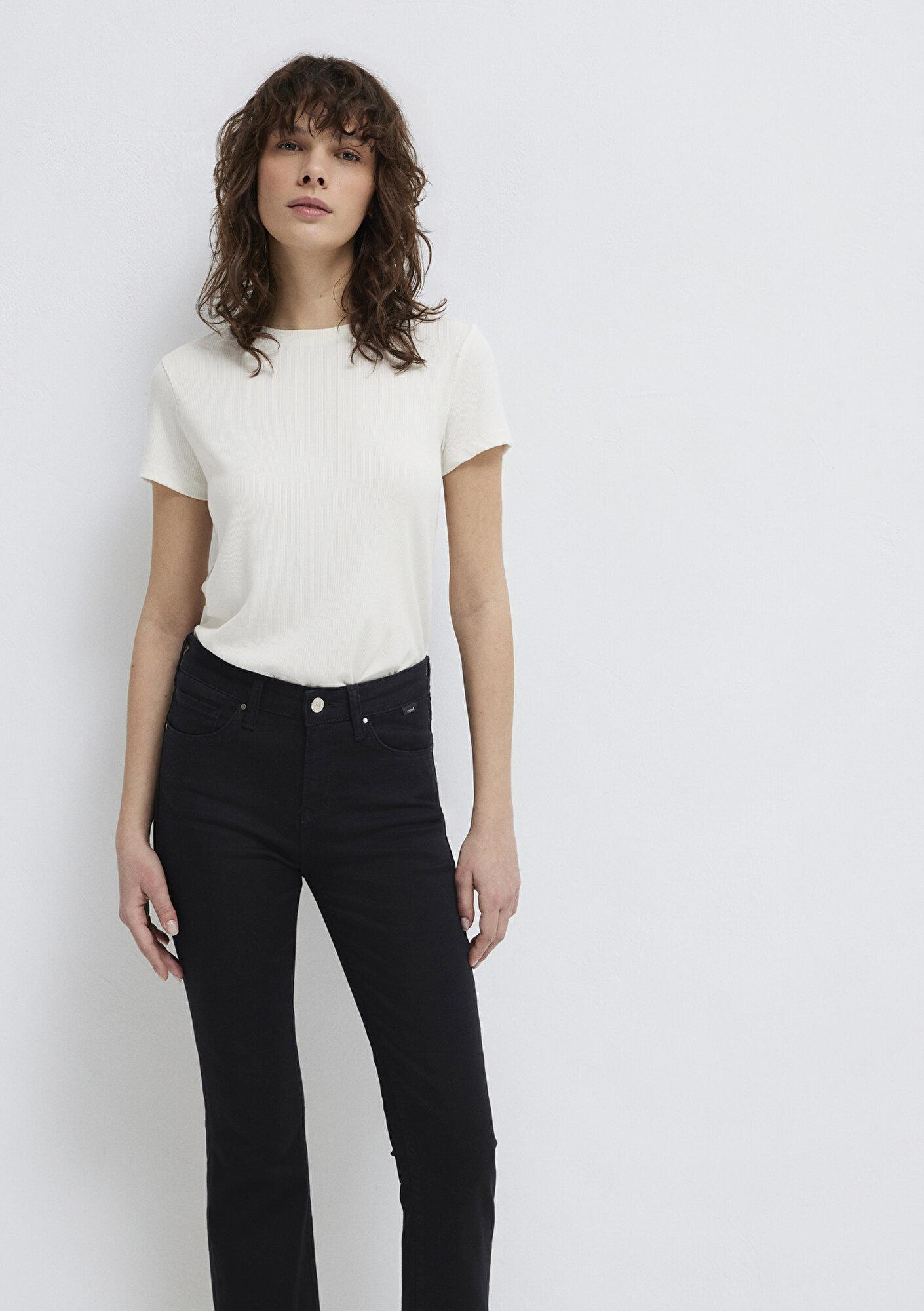 Mavi Beyaz (TENCEL™) Modal Karışımlı Basic Tişört Slim Fit / Dar Kesim 1612904-80194