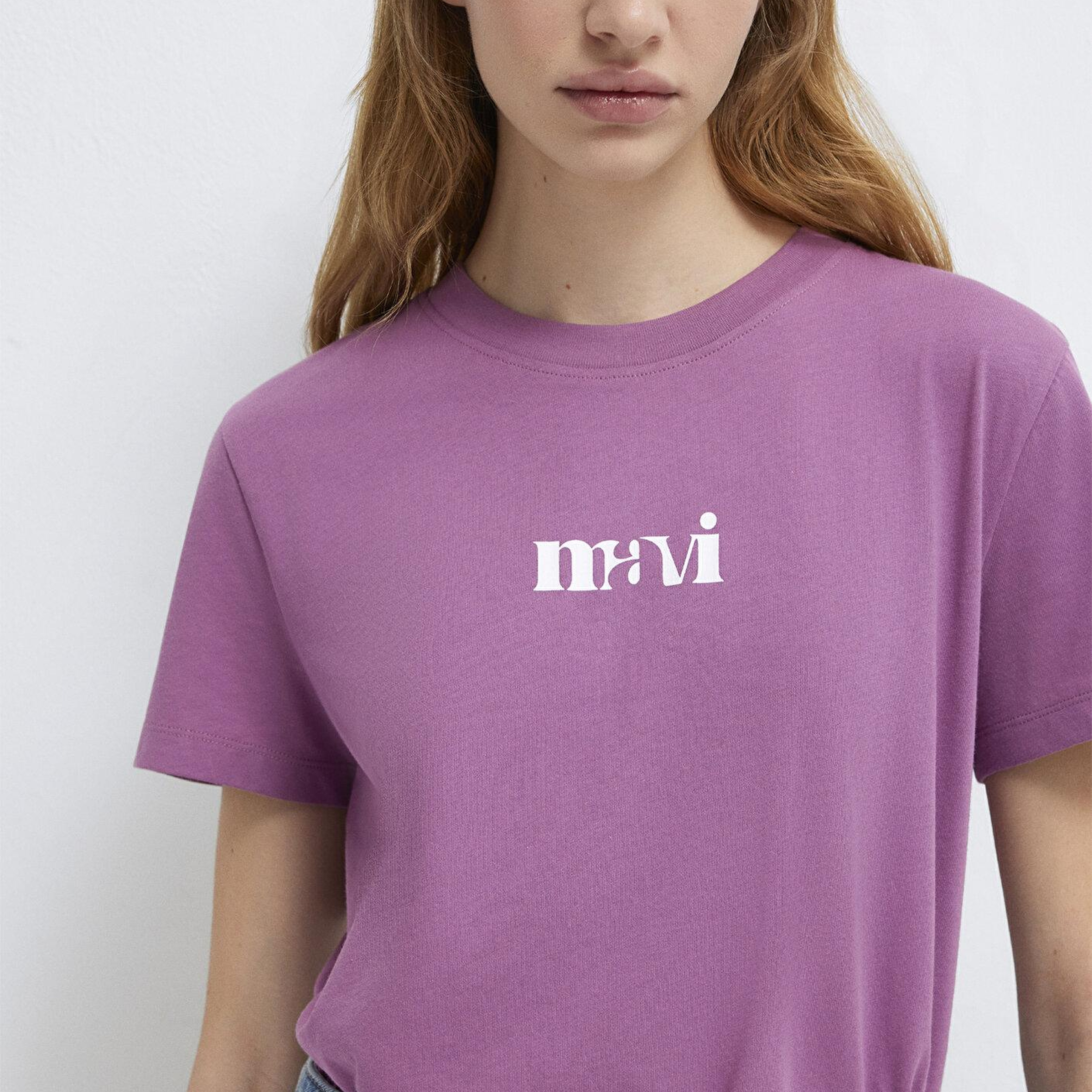 Mavi Mavi Baskılı Mor Tişört Regular Fit / Normal Kesim 1612241-70987