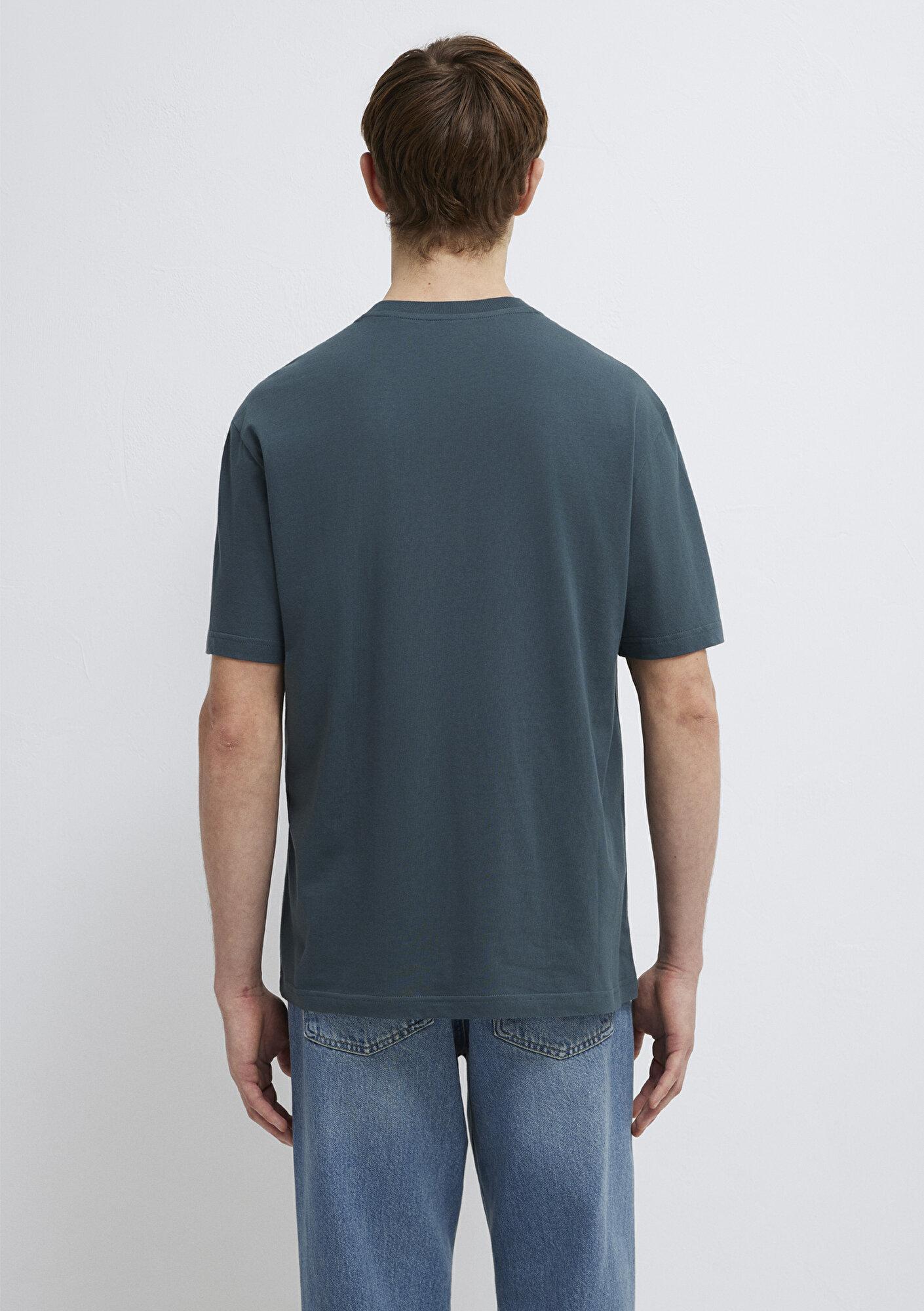 Mavi Mavi Logo Baskılı Yeşil Tişört Loose Fit / Bol Rahat Kesim 0611711-71598