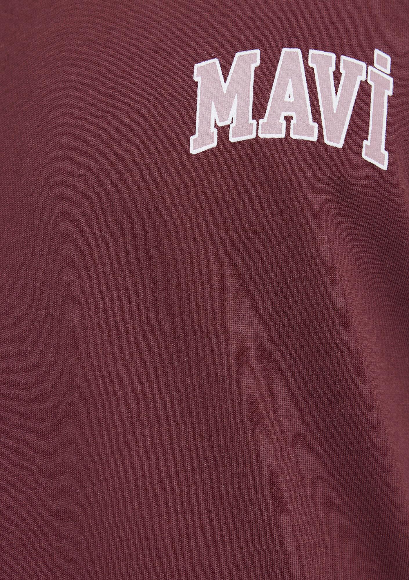 Mavi Mavi Logo Baskılı Bordo Tişört Regular Fit / Normal Kesim 0611714-70396