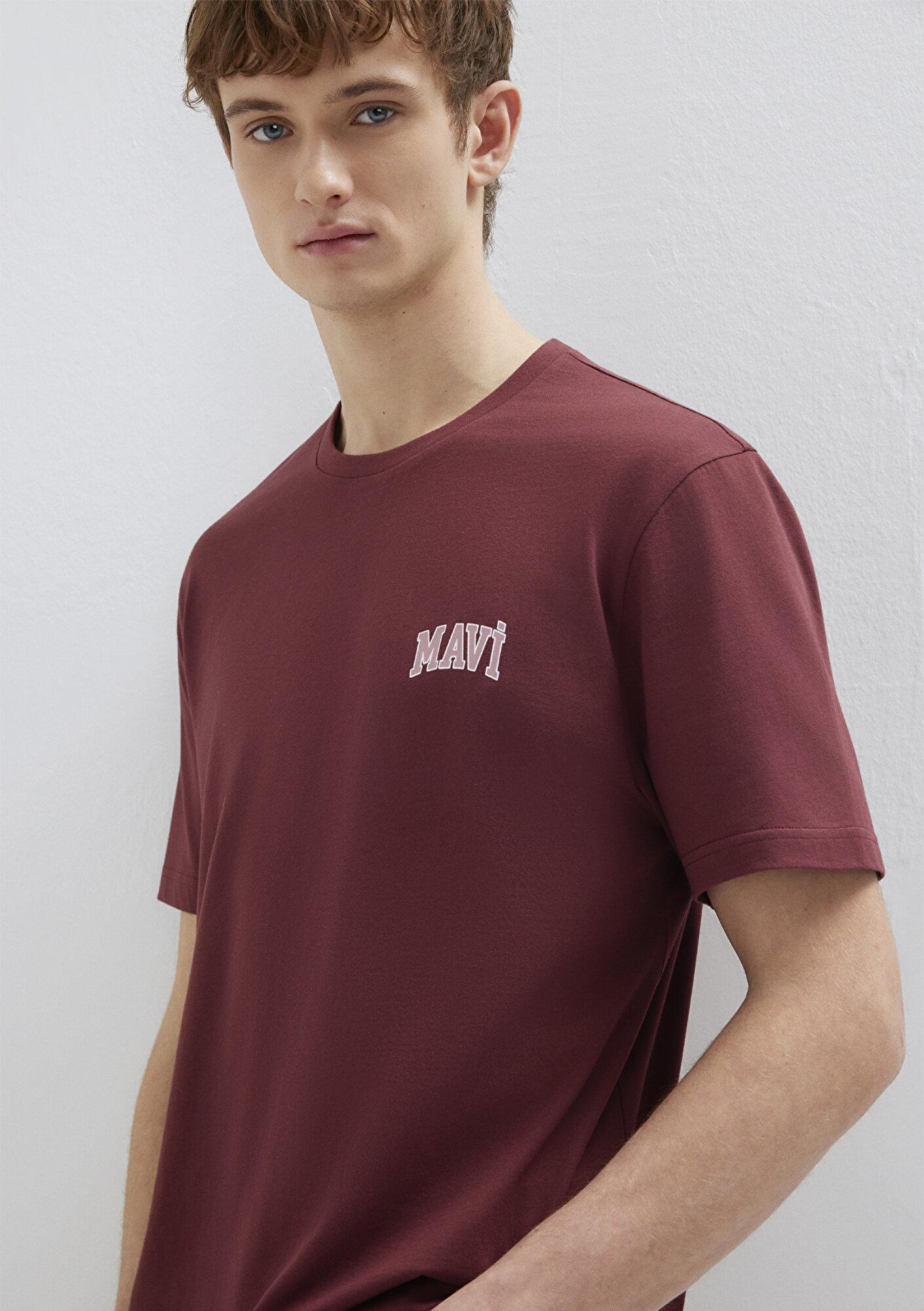 Mavi Mavi Logo Baskılı Bordo Tişört Regular Fit / Normal Kesim 0611714-70396