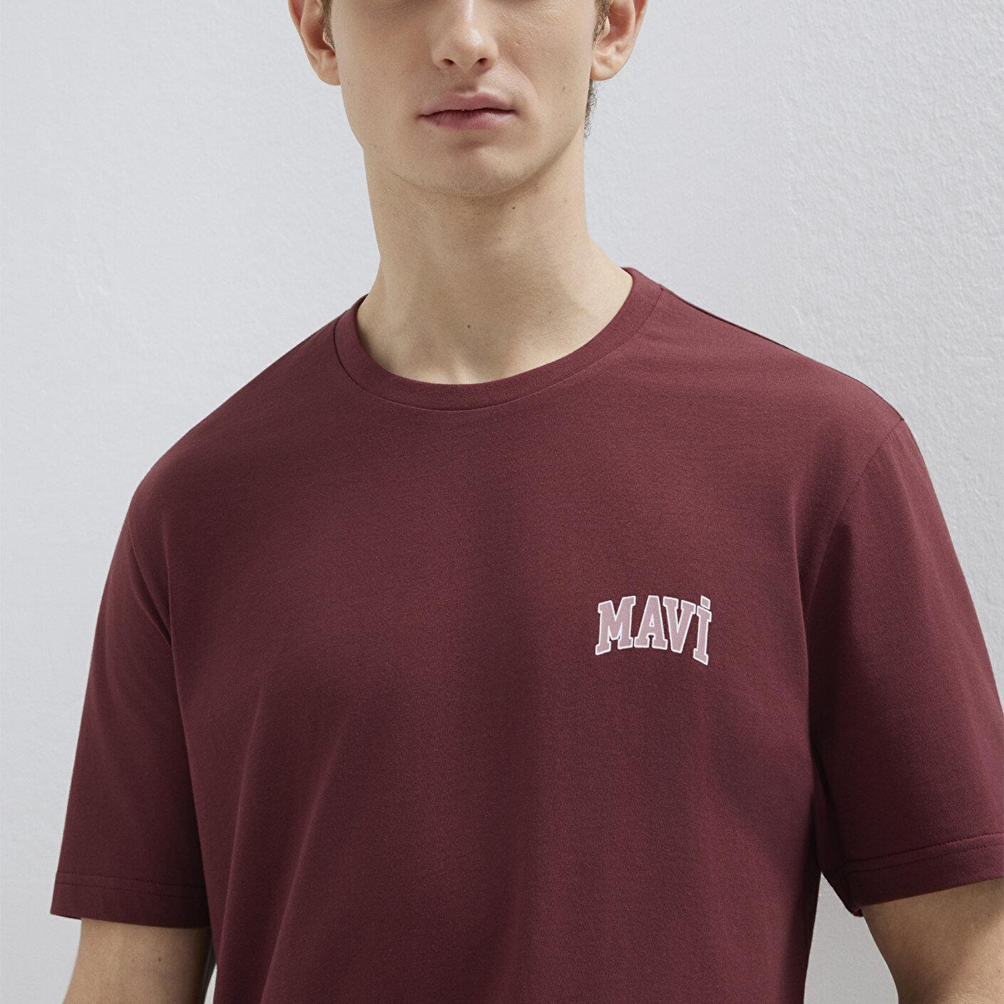 Mavi Mavi Logo Baskılı Bordo Tişört Regular Fit / Normal Kesim 0611714-70396