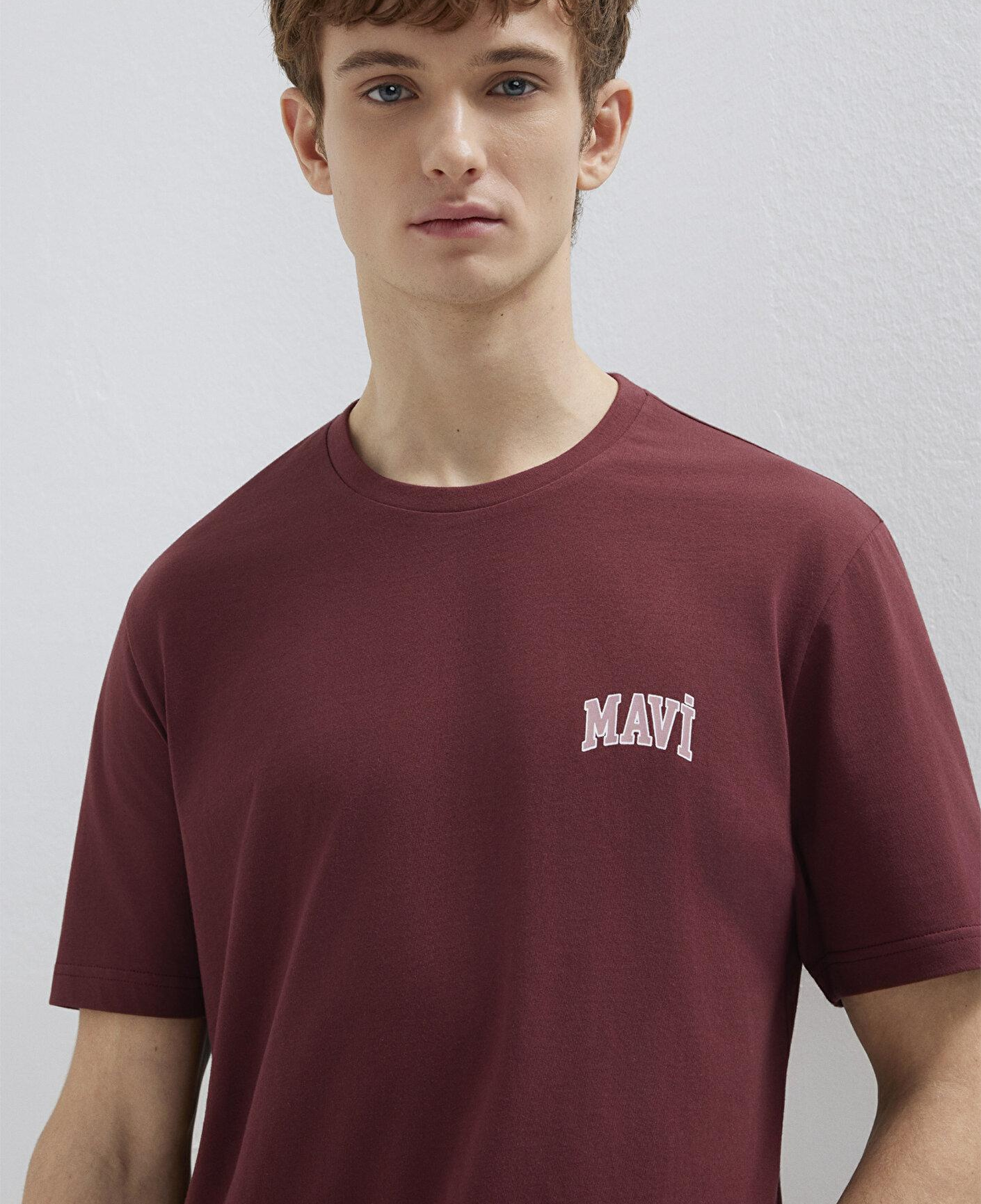 Mavi Mavi Logo Baskılı Bordo Tişört Regular Fit / Normal Kesim 0611714-70396