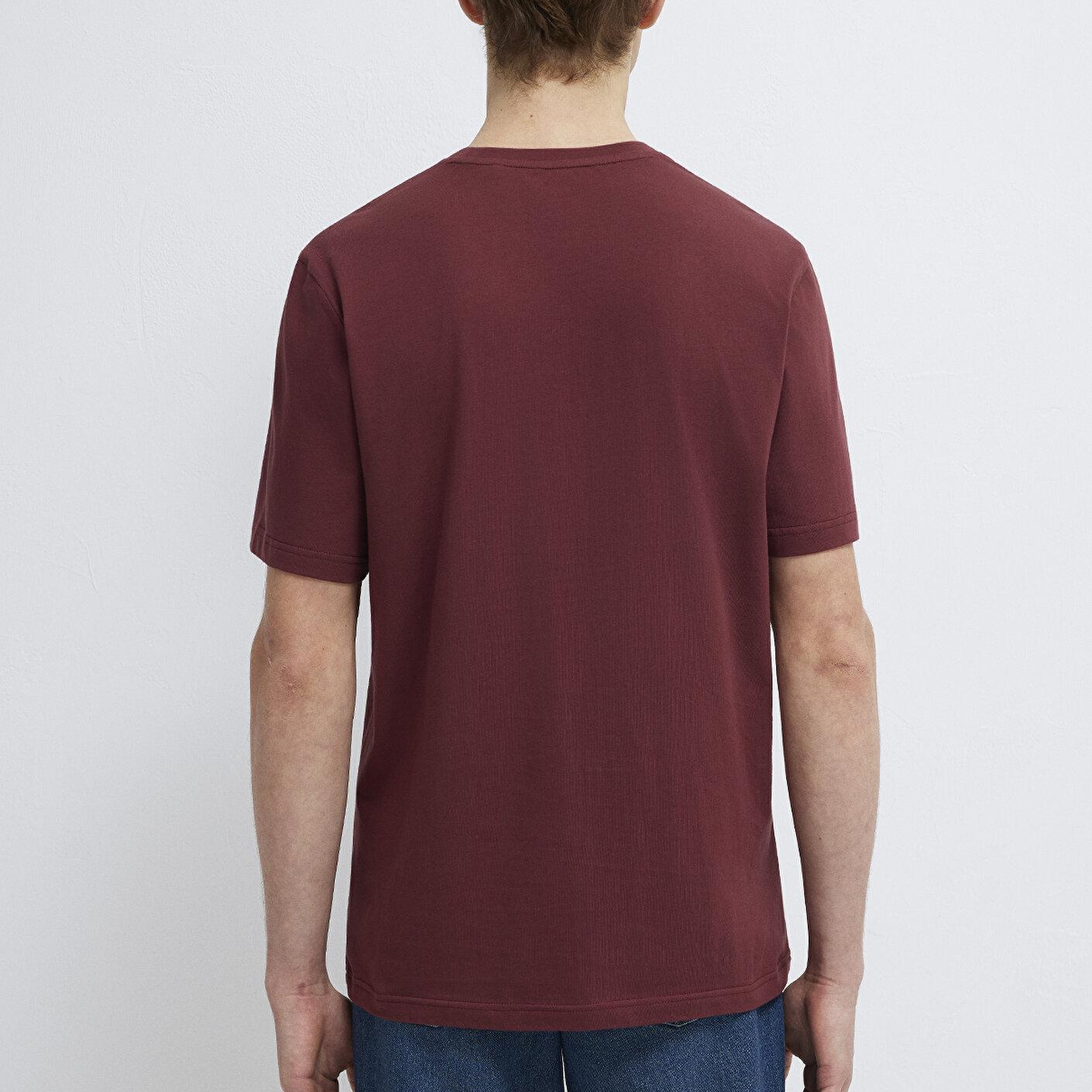 Mavi Mavi Logo Baskılı Bordo Tişört Regular Fit / Normal Kesim 0611714-70396