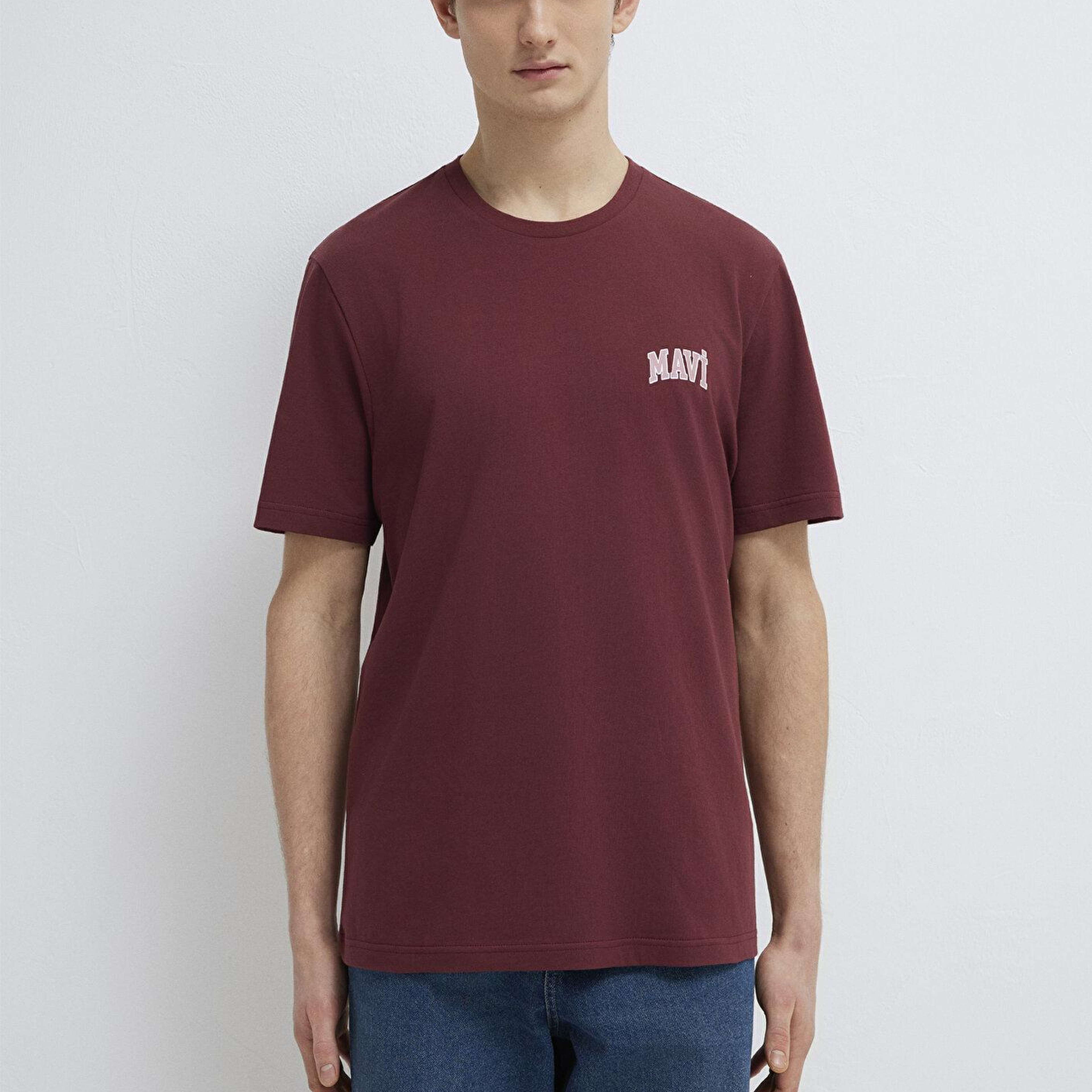 Mavi Mavi Logo Baskılı Bordo Tişört Regular Fit / Normal Kesim 0611714-70396