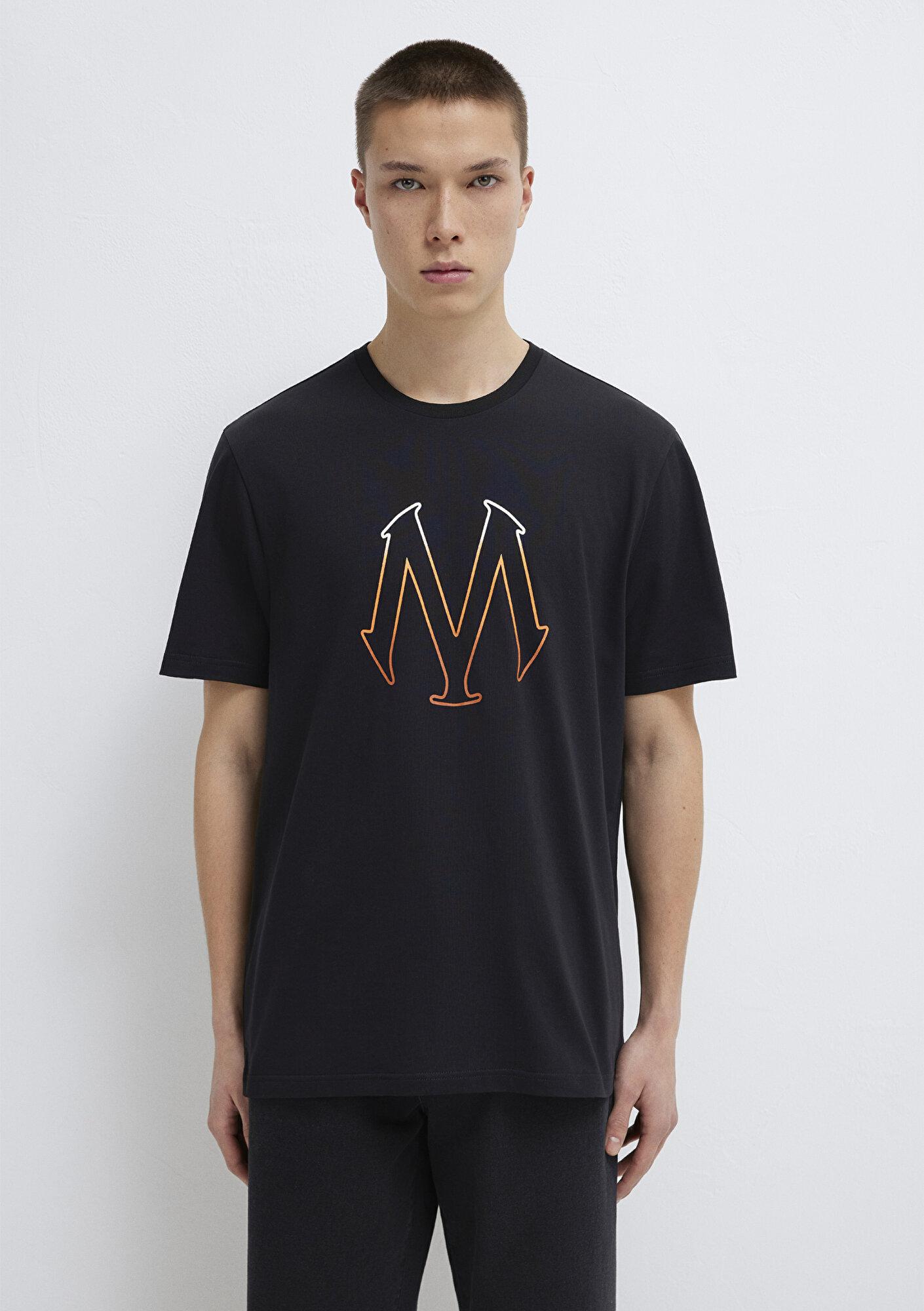 Mavi Mavi Logo Baskılı Siyah Tişört Regular Fit / Normal Kesim 0610635-900