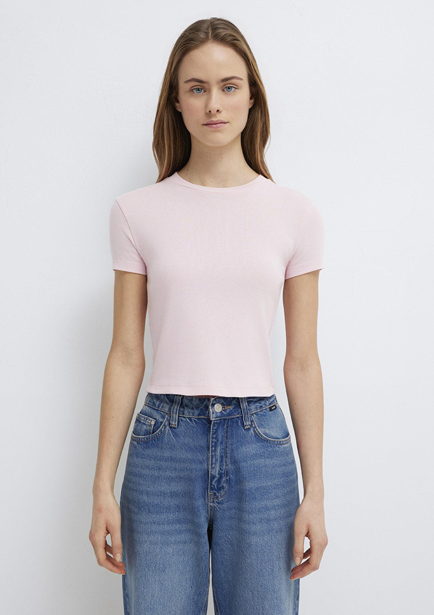 Mavi Pembe Basic Crop Tişört Crop / Kısa Kesim 1600814-89200