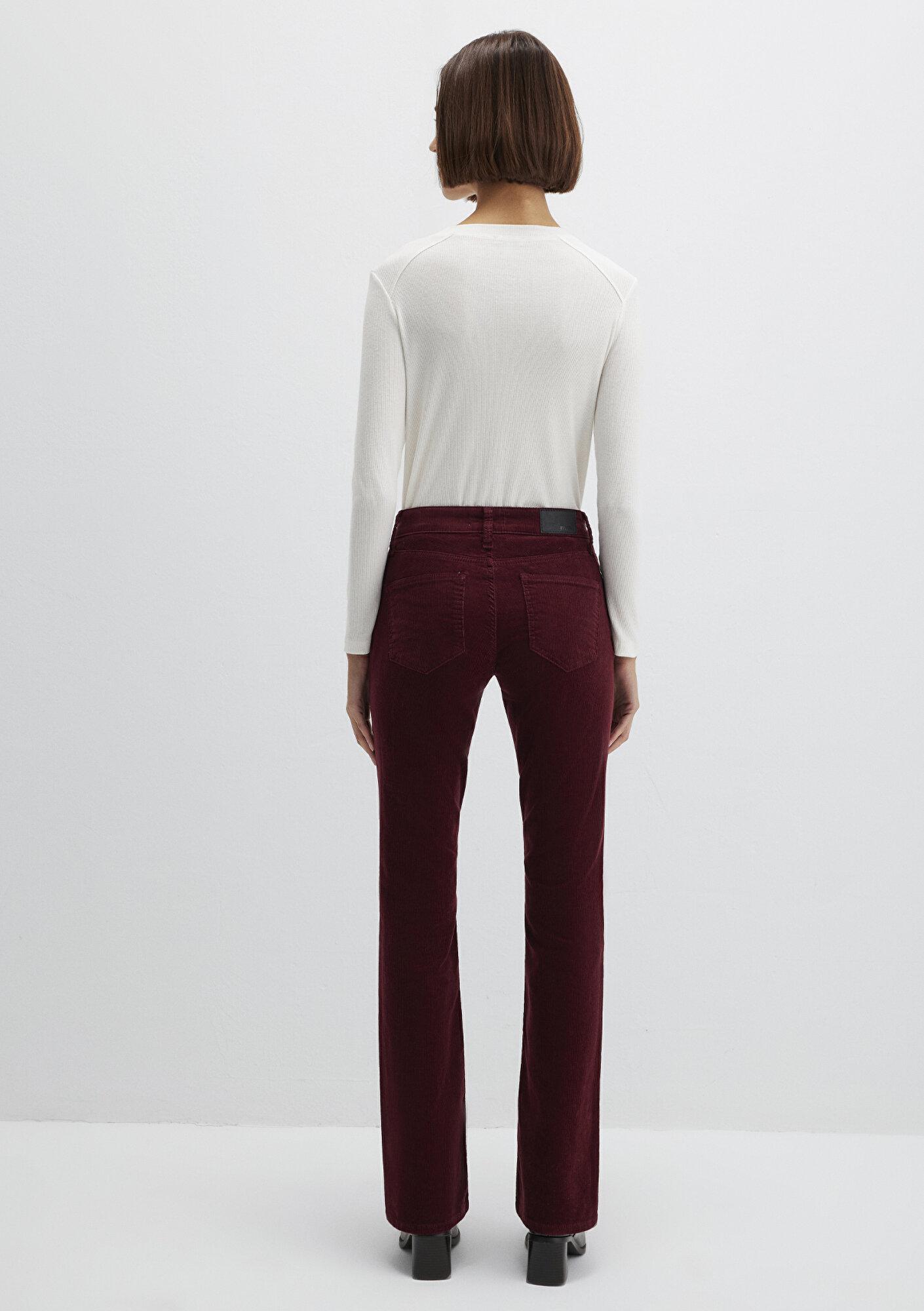Mavi Molly Bordo Kadife Pantolon 1013689467
