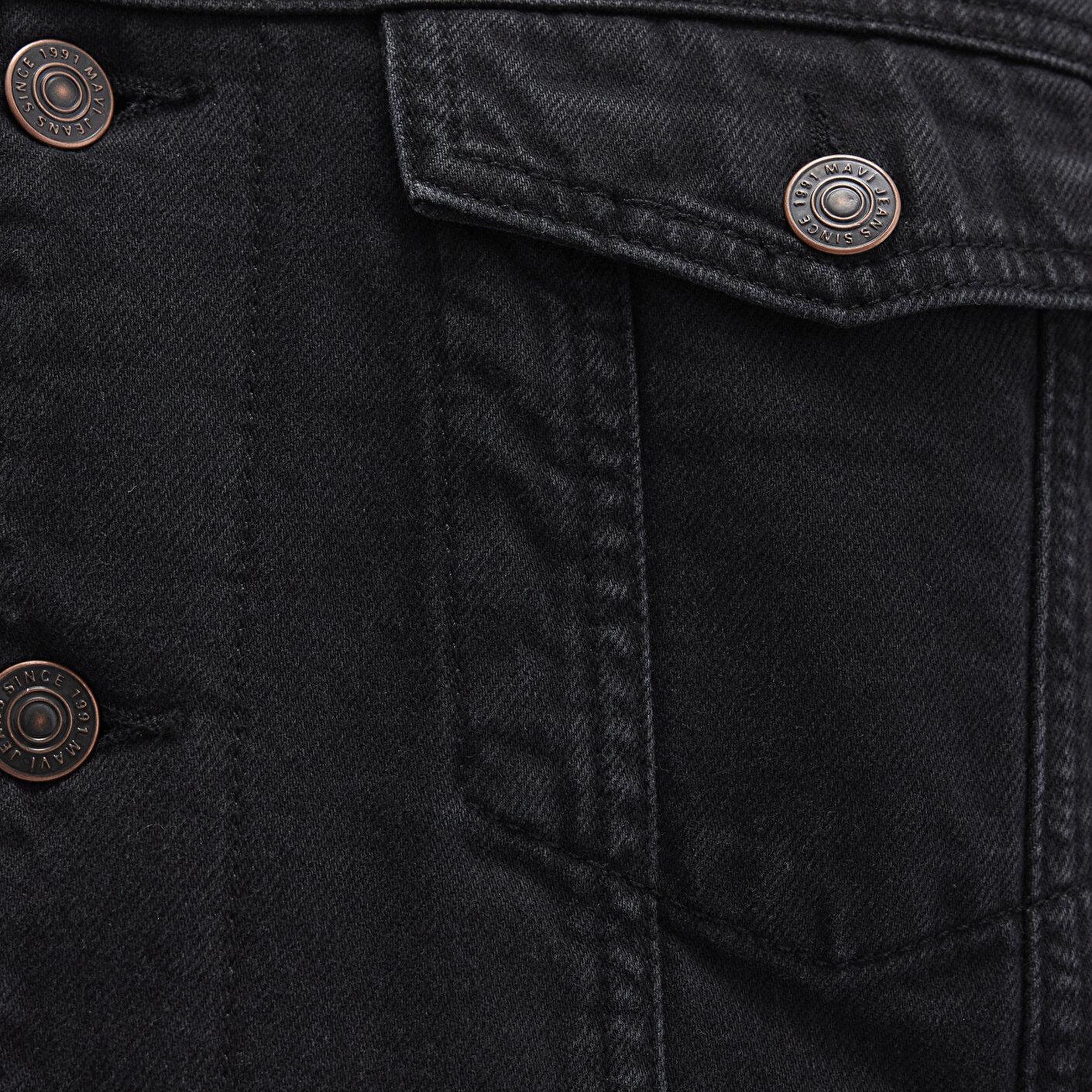Mavi Zander Classic Denim Siyah Suni Kürklü Jean Ceket 0111214-89117