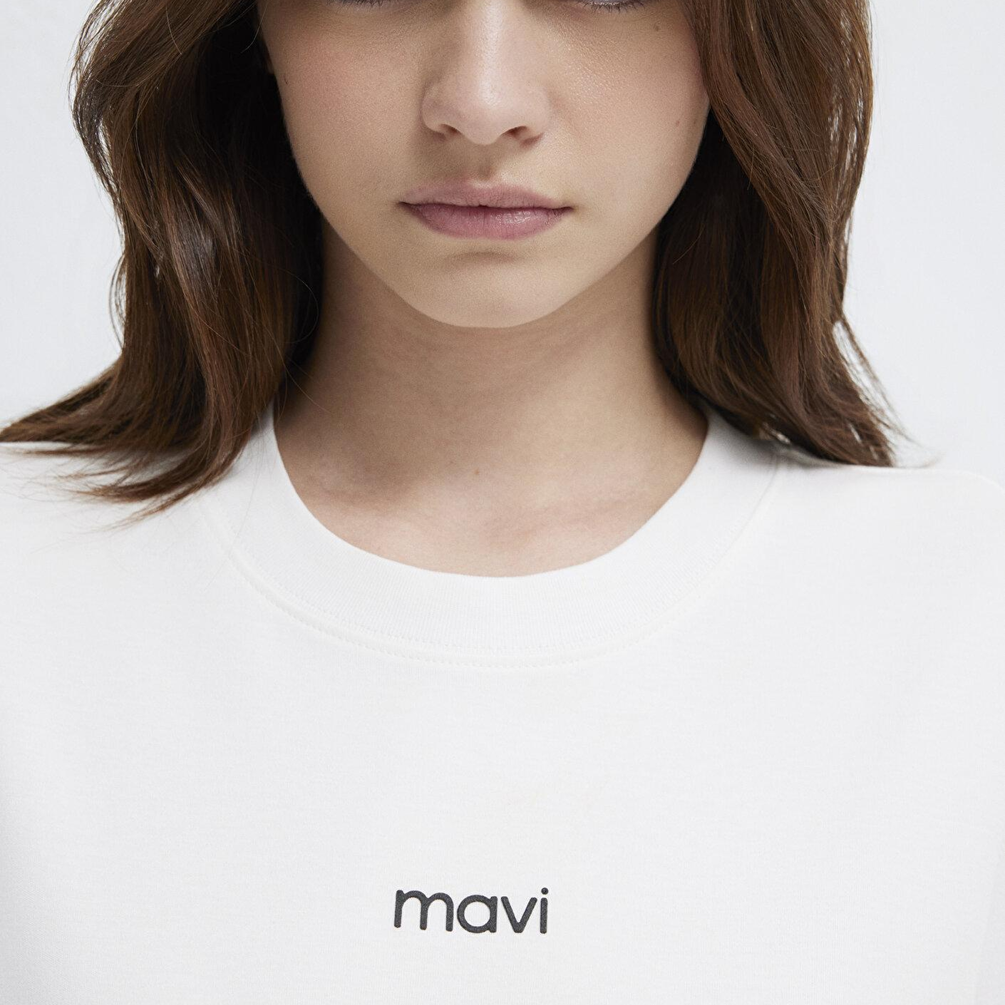 Mavi Mavi Logo Baskılı İnterlok Beyaz Tişört Regular Fit / Normal Kesim 1612829-80194