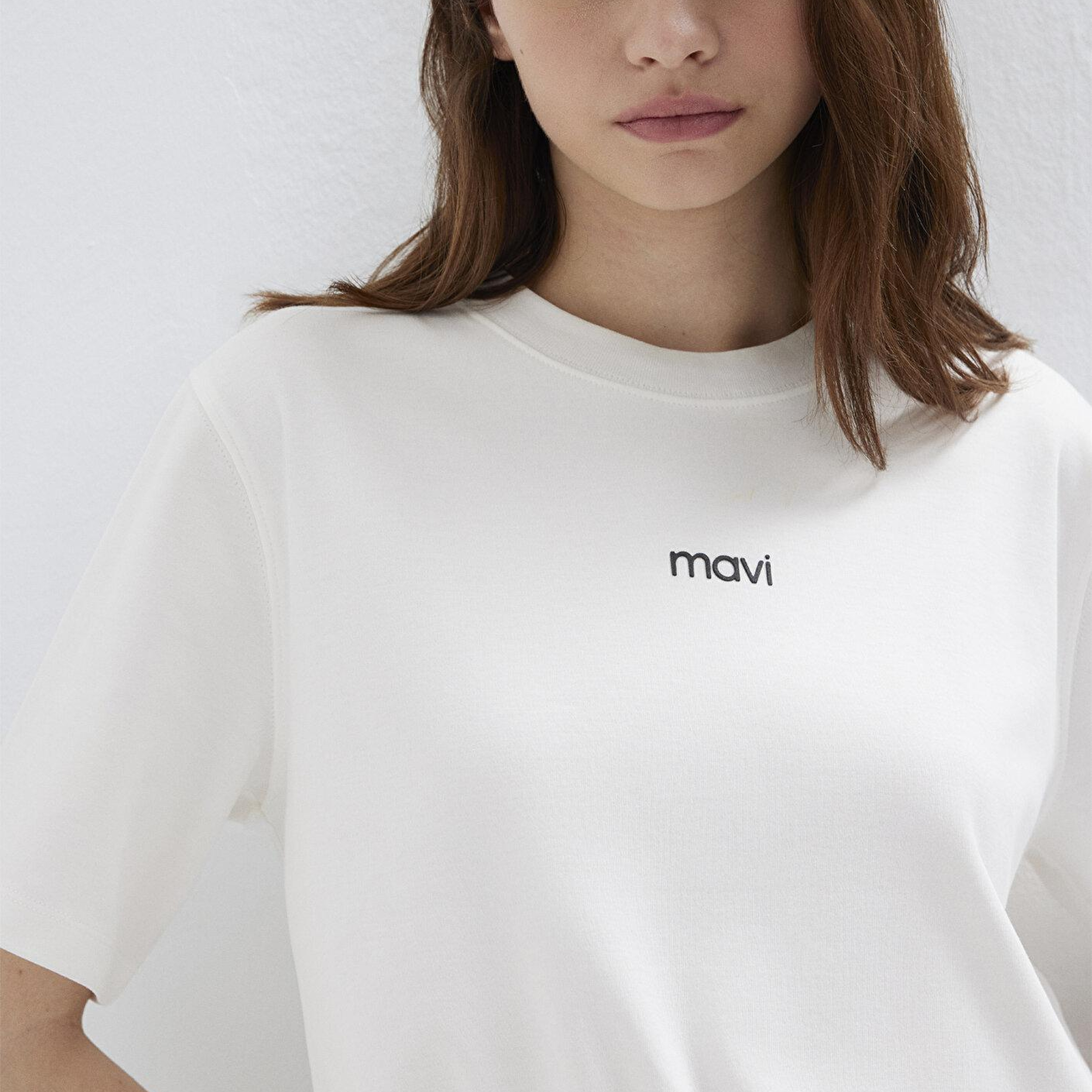 Mavi Mavi Logo Baskılı İnterlok Beyaz Tişört Regular Fit / Normal Kesim 1612829-80194