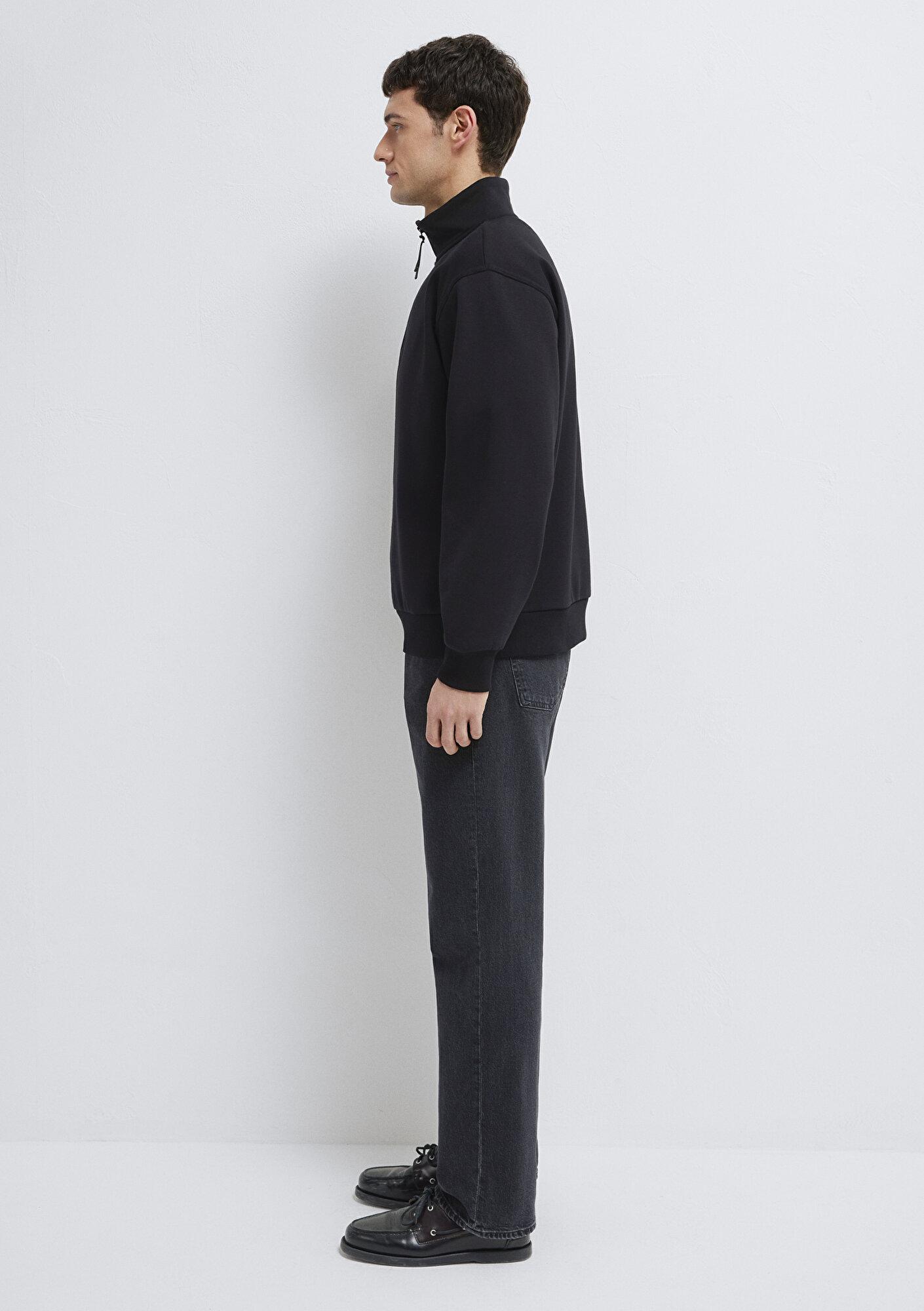 Mavi Yarı Fermuarlı Siyah Basic Sweatshirt 0S10278-900