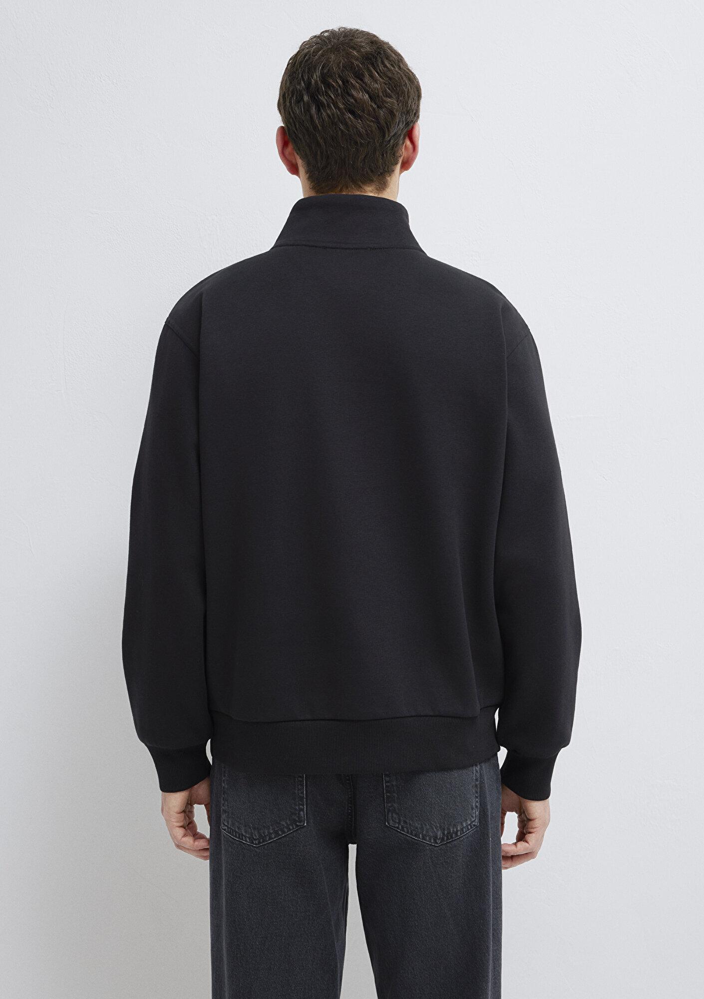 Mavi Yarı Fermuarlı Siyah Basic Sweatshirt 0S10278-900