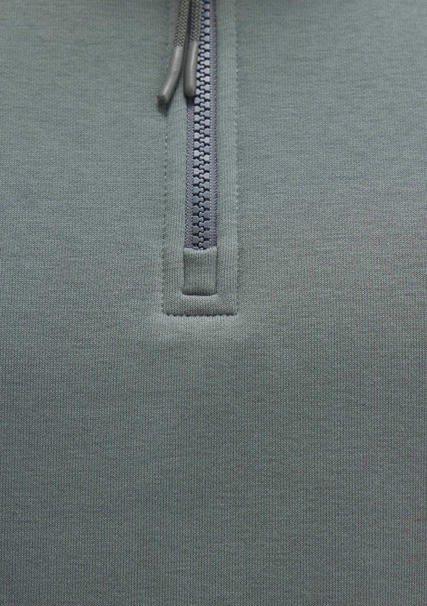 Mavi Yarı Fermuarlı Yeşil Basic Sweatshirt 0S10278-71577