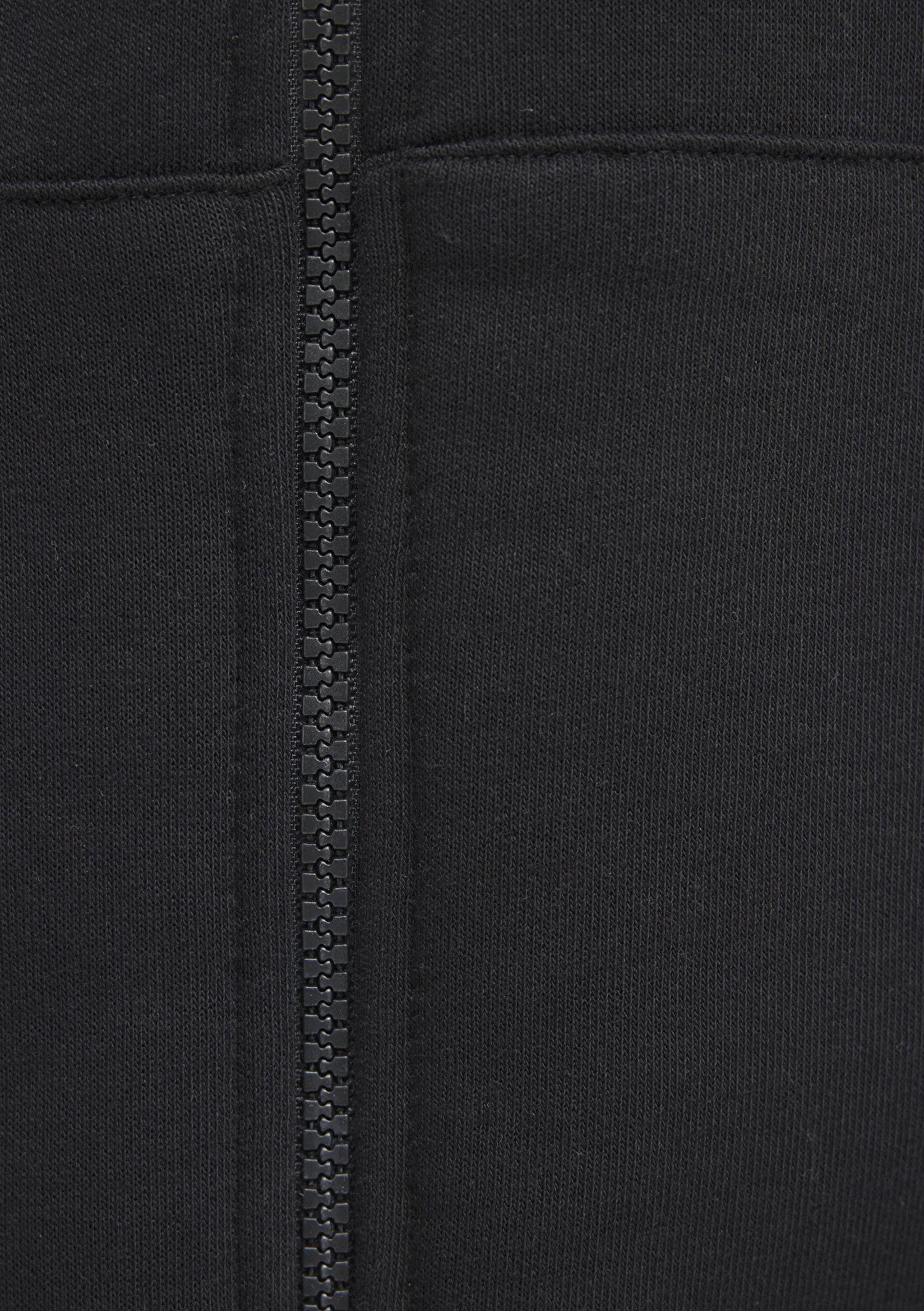 Mavi MVJNS Logo Baskılı Fermuarlı Kapüşonlu Siyah Sweatshirt 0S10193-900