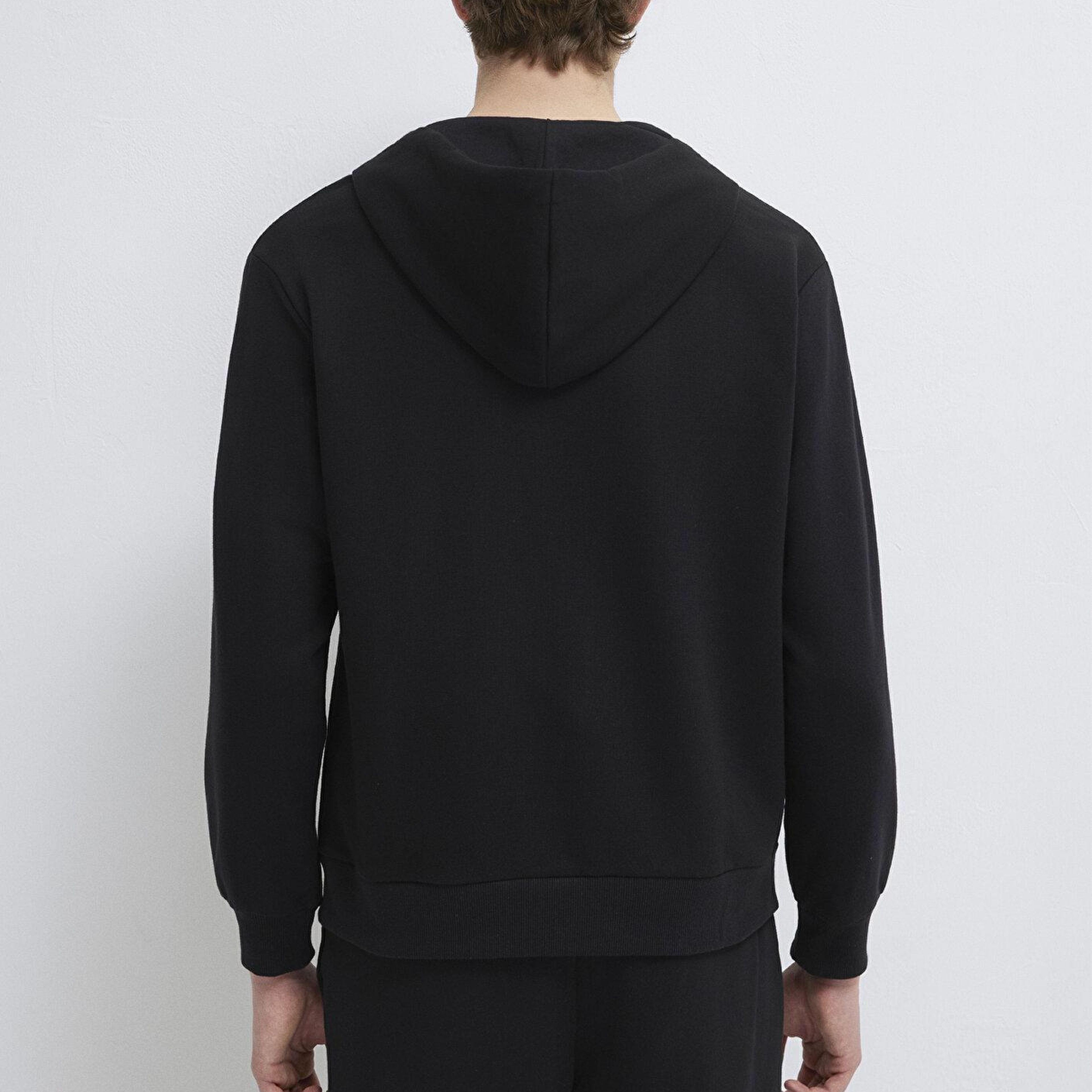 Mavi MVJNS Logo Baskılı Fermuarlı Kapüşonlu Siyah Sweatshirt 0S10193-900