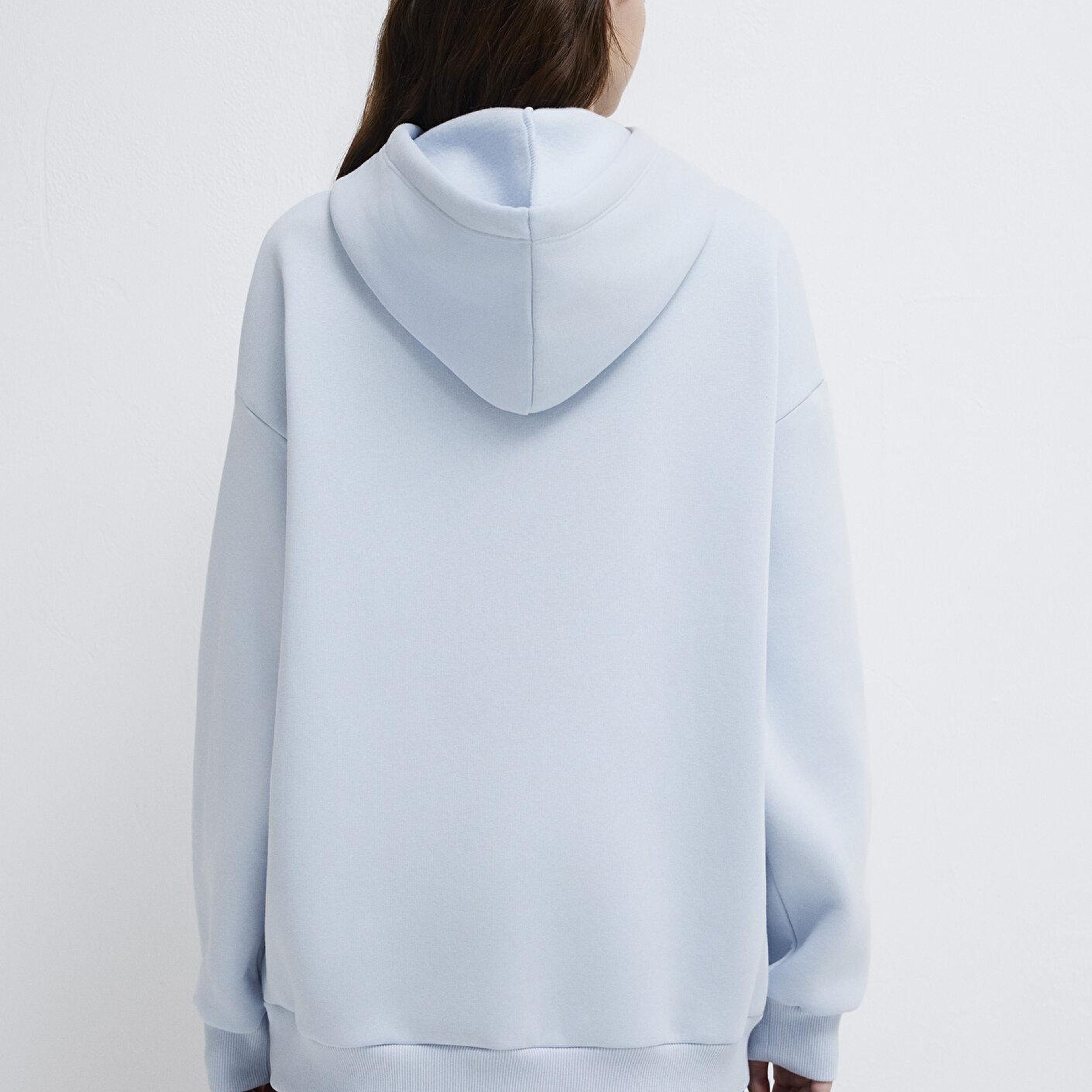 Mavi Mavi Logo Baskılı Kapüşonlu Mavi Sweatshirt 1600361-70717