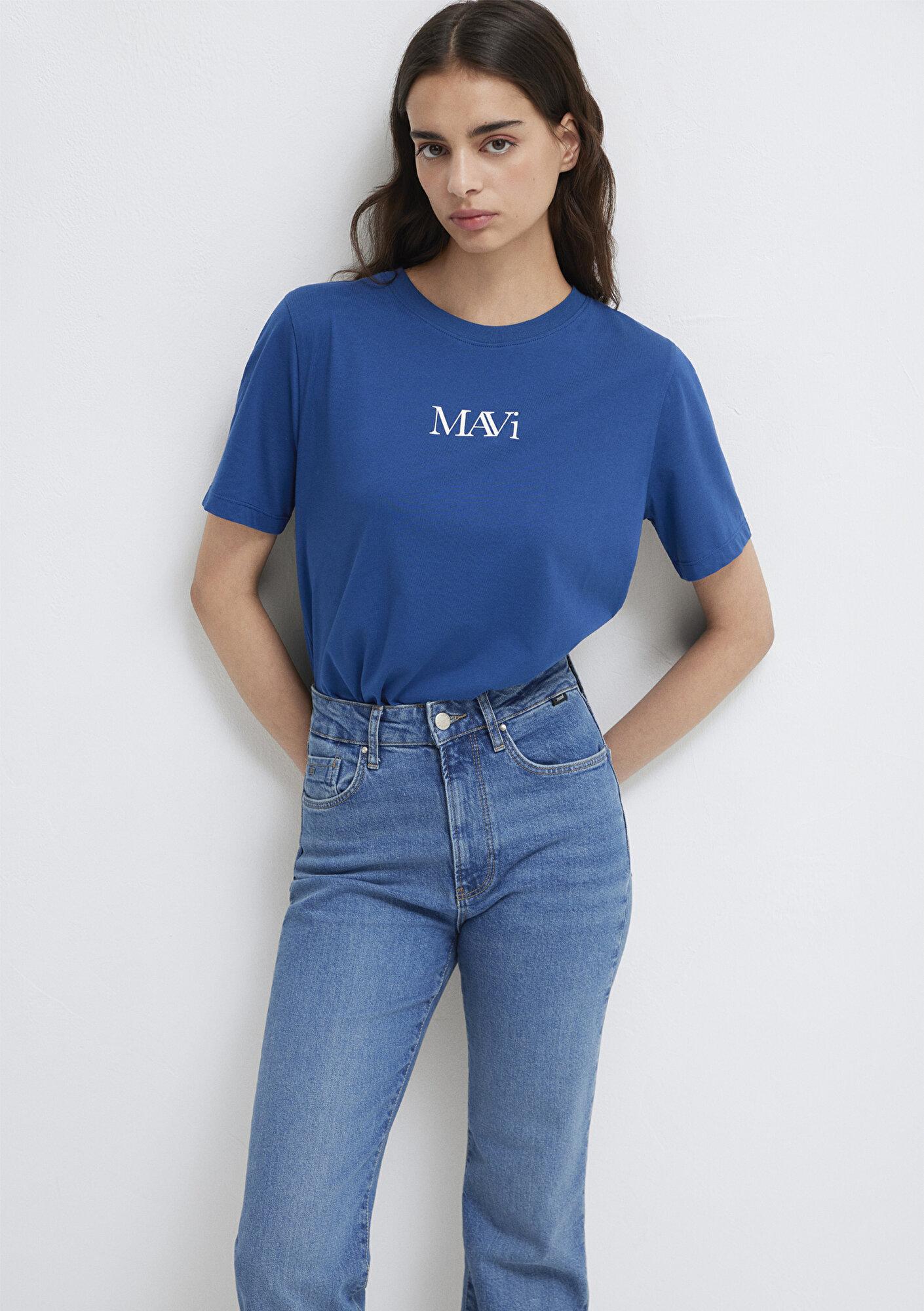 Mavi Mavi Logo Baskılı Lacivert Tişört Regular Fit / Normal Kesim 1611594-82625