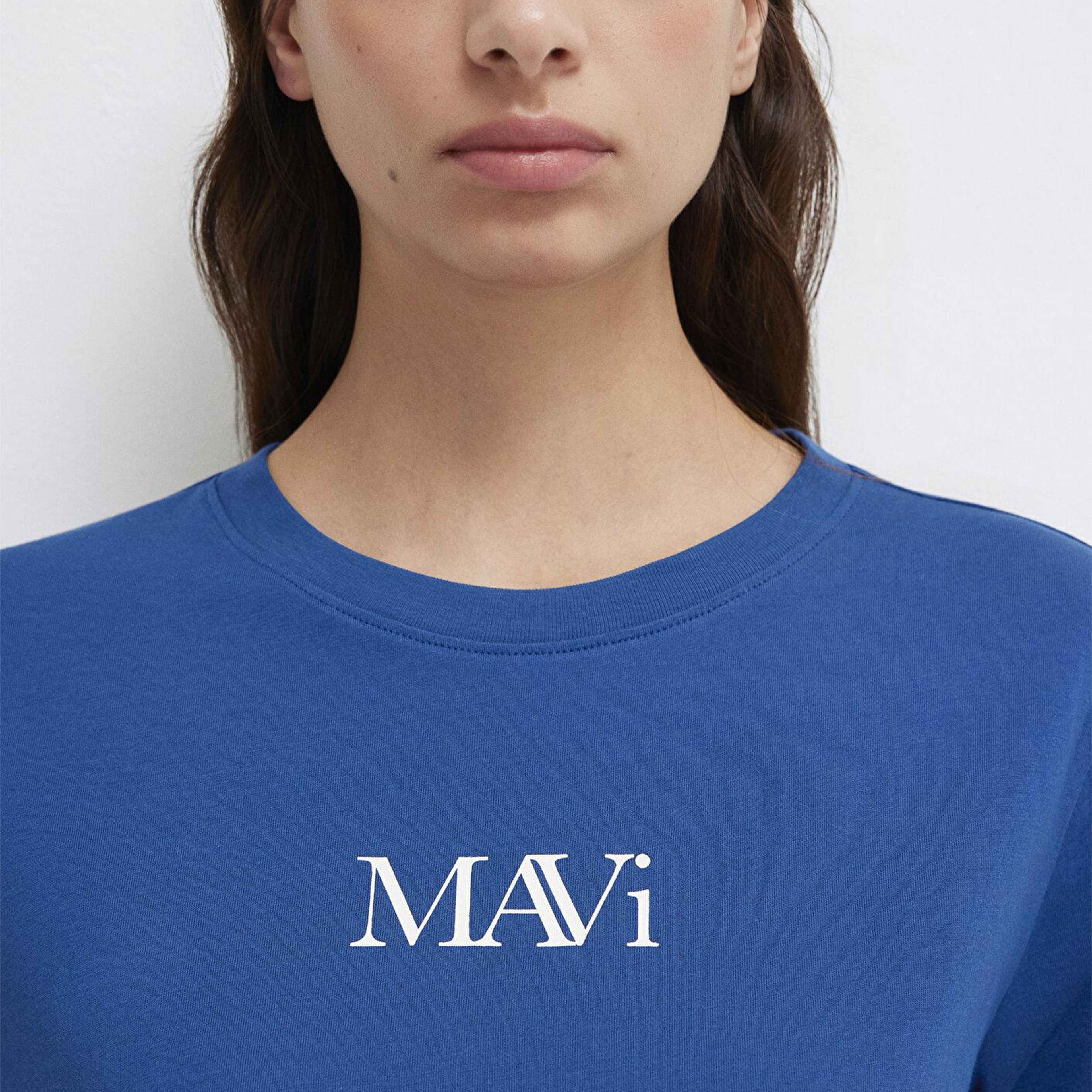 Mavi Mavi Logo Baskılı Lacivert Tişört Regular Fit / Normal Kesim 1611594-82625