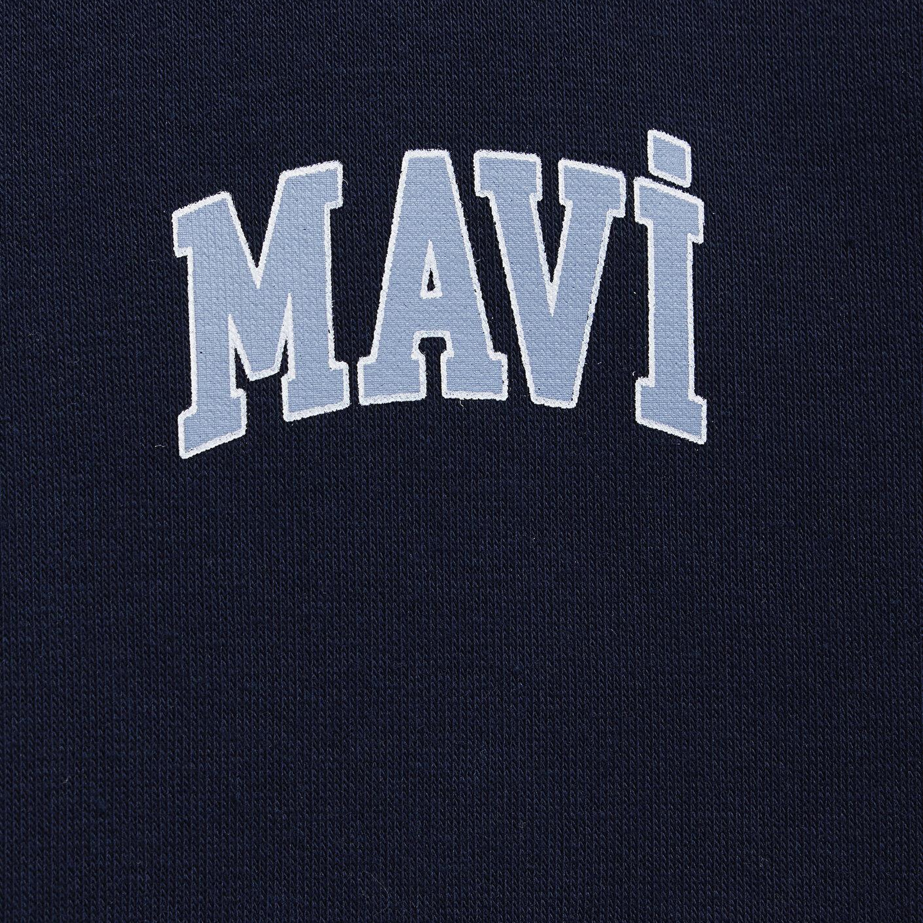 Mavi Mavi Logo Baskılı Yarı Fermuarlı Lacivert Sweatshirt 0S10208-70497