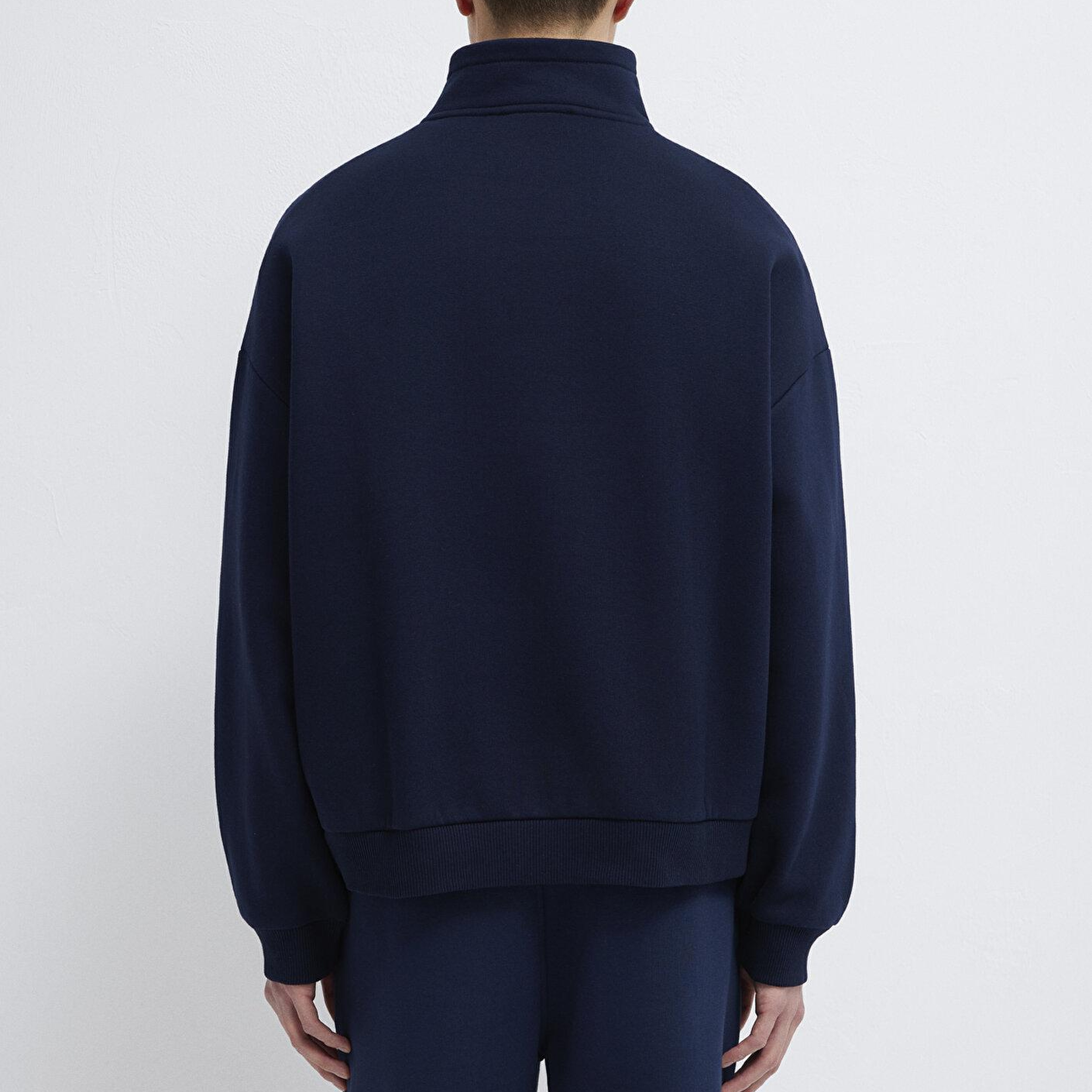 Mavi Mavi Logo Baskılı Yarı Fermuarlı Lacivert Sweatshirt 0S10208-70497