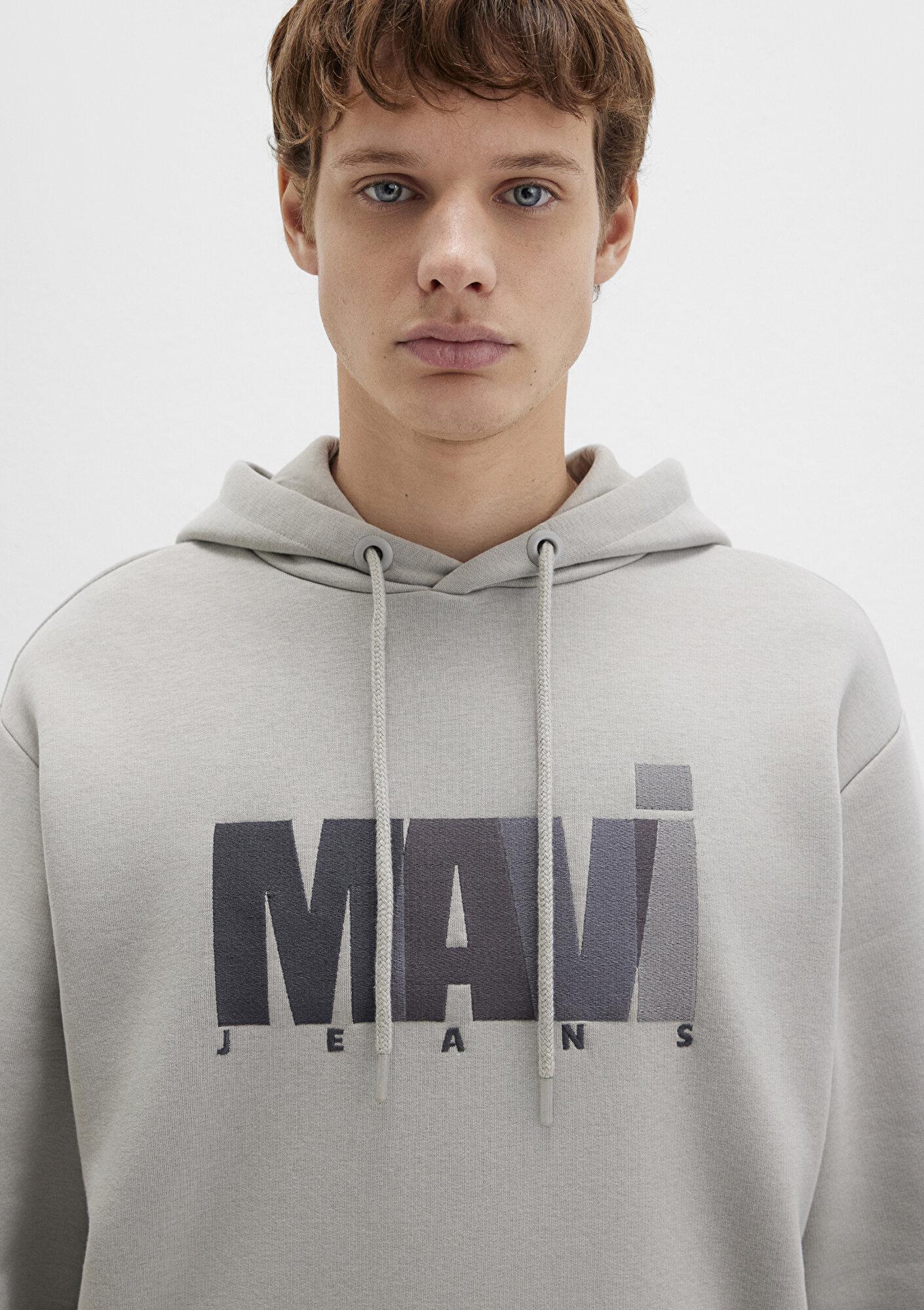 Mavi Mavi Jeans Logo Baskılı Gri Sweatshirt 0S10199-70093