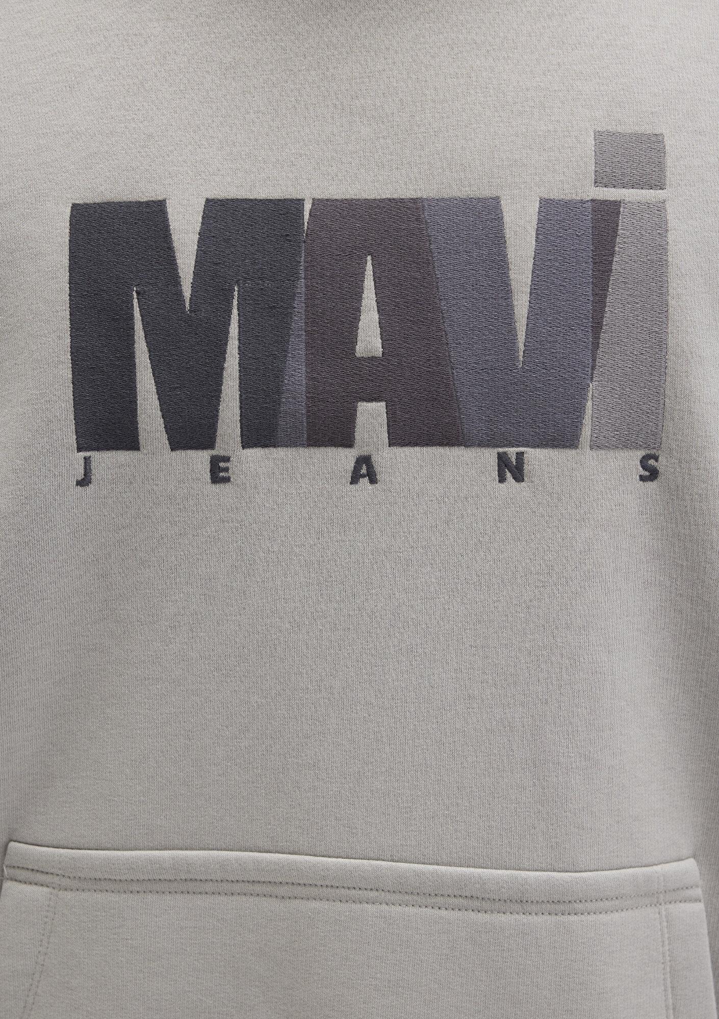 Mavi Mavi Jeans Logo Baskılı Gri Sweatshirt 0S10199-70093