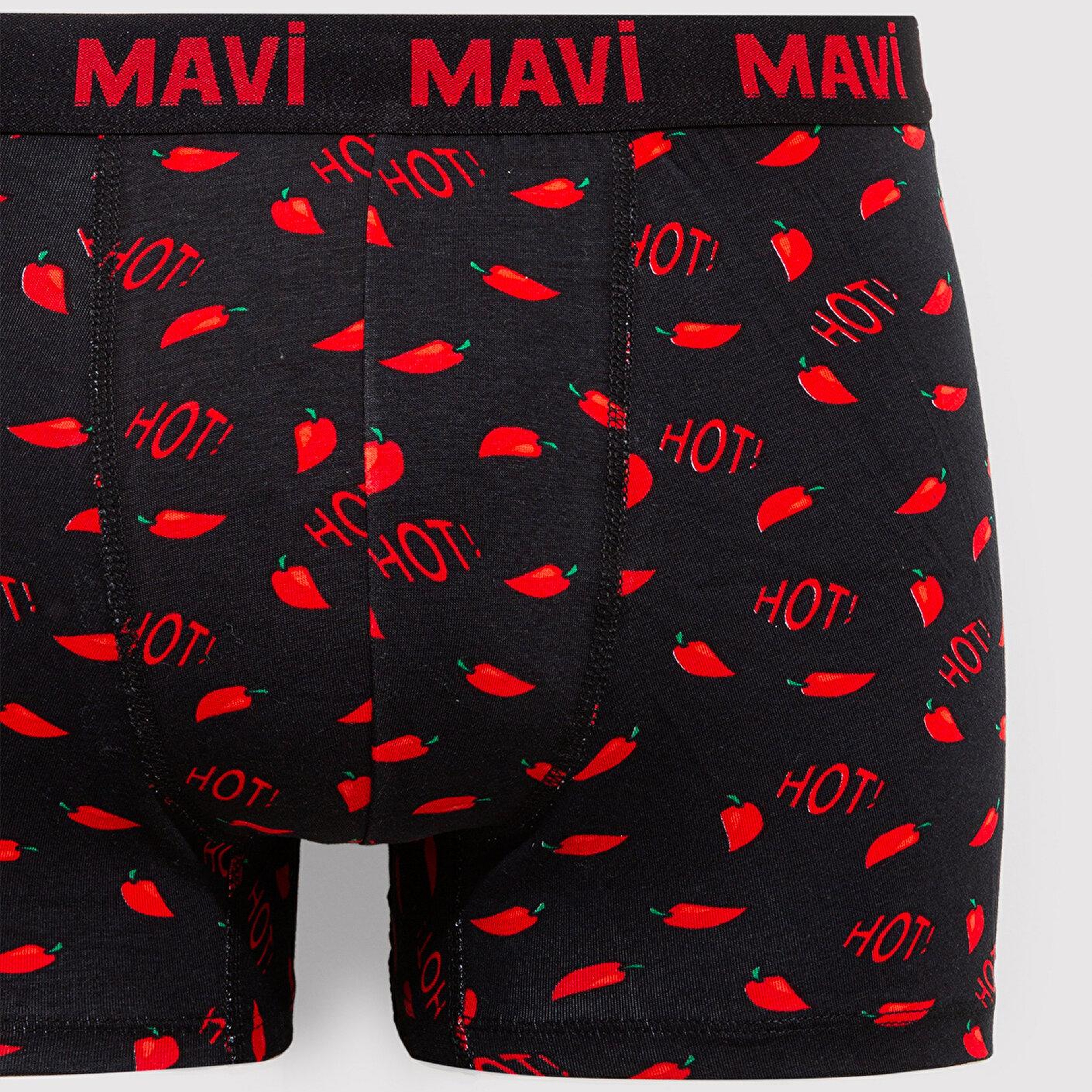 Mavi Biber Detaylı Siyah Boxer 0911631-900