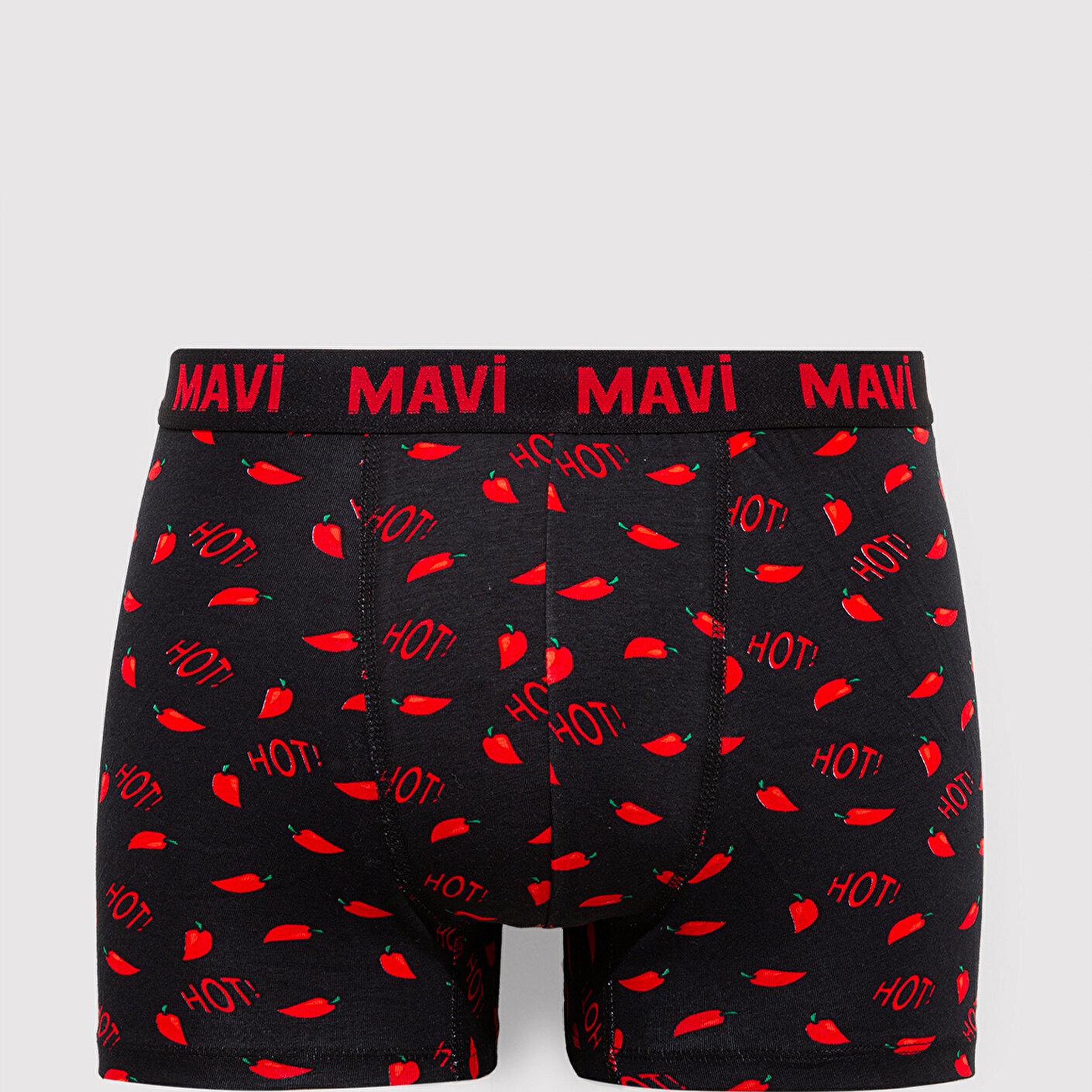 Mavi Biber Detaylı Siyah Boxer 0911631-900