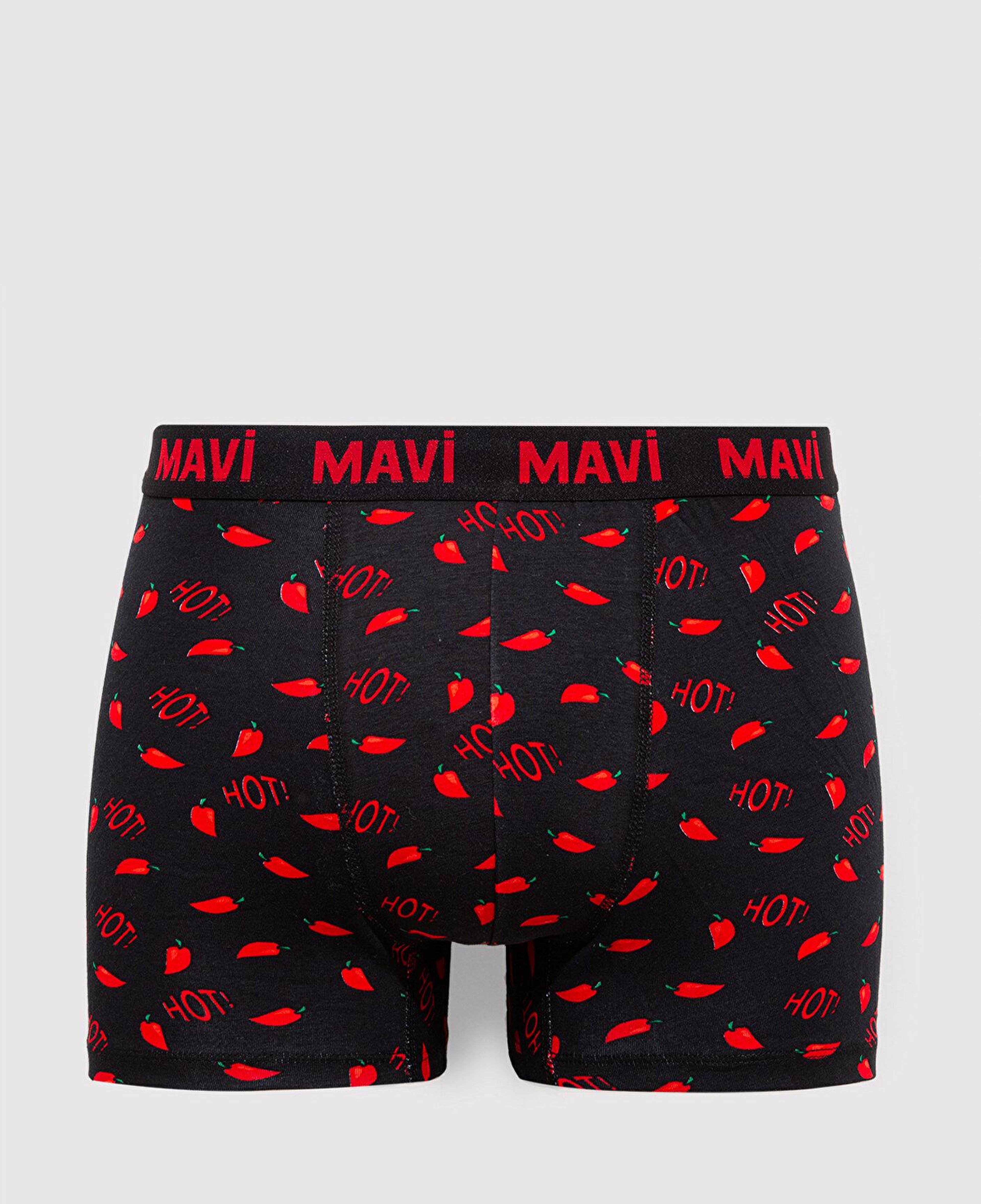 Mavi Biber Detaylı Siyah Boxer 0911631-900