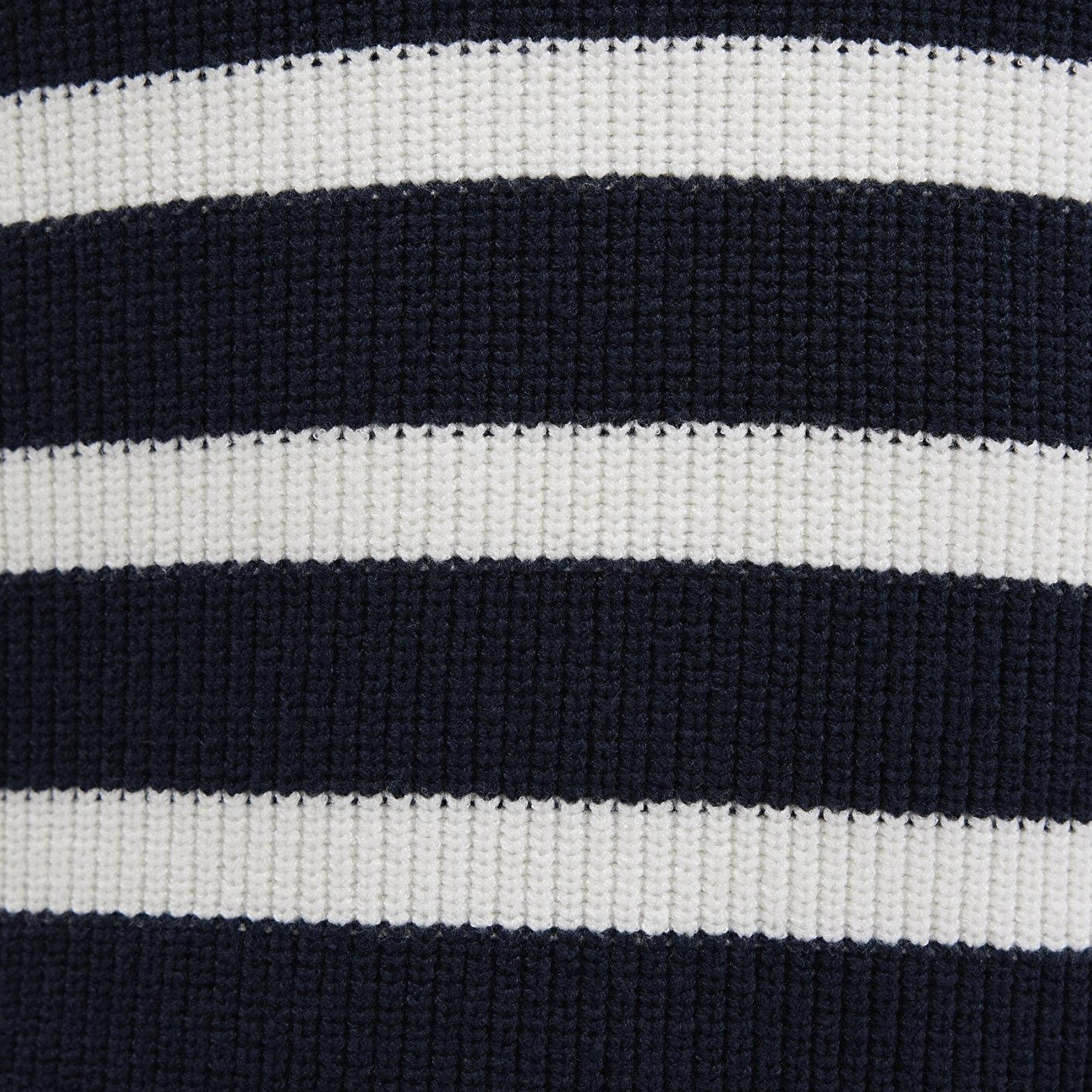 Mavi Yarı Fermuarlı Çizgili Lacivert Kazak Slim Fit / Dar Kesim 0710131-70490