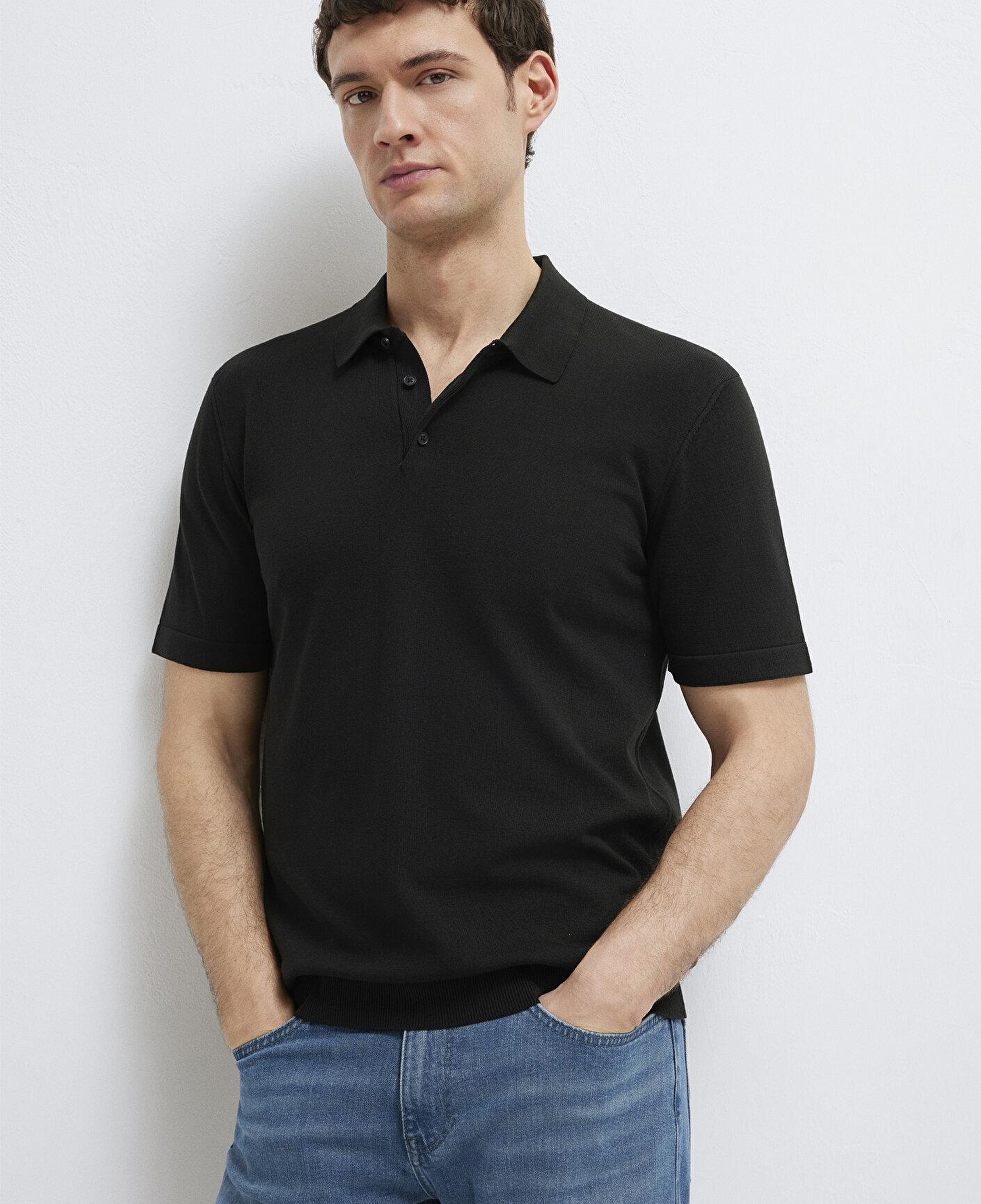 Mavi Mavi Black Siyah Triko Polo Fitted / Vücuda Oturan Kesim 0710249-900