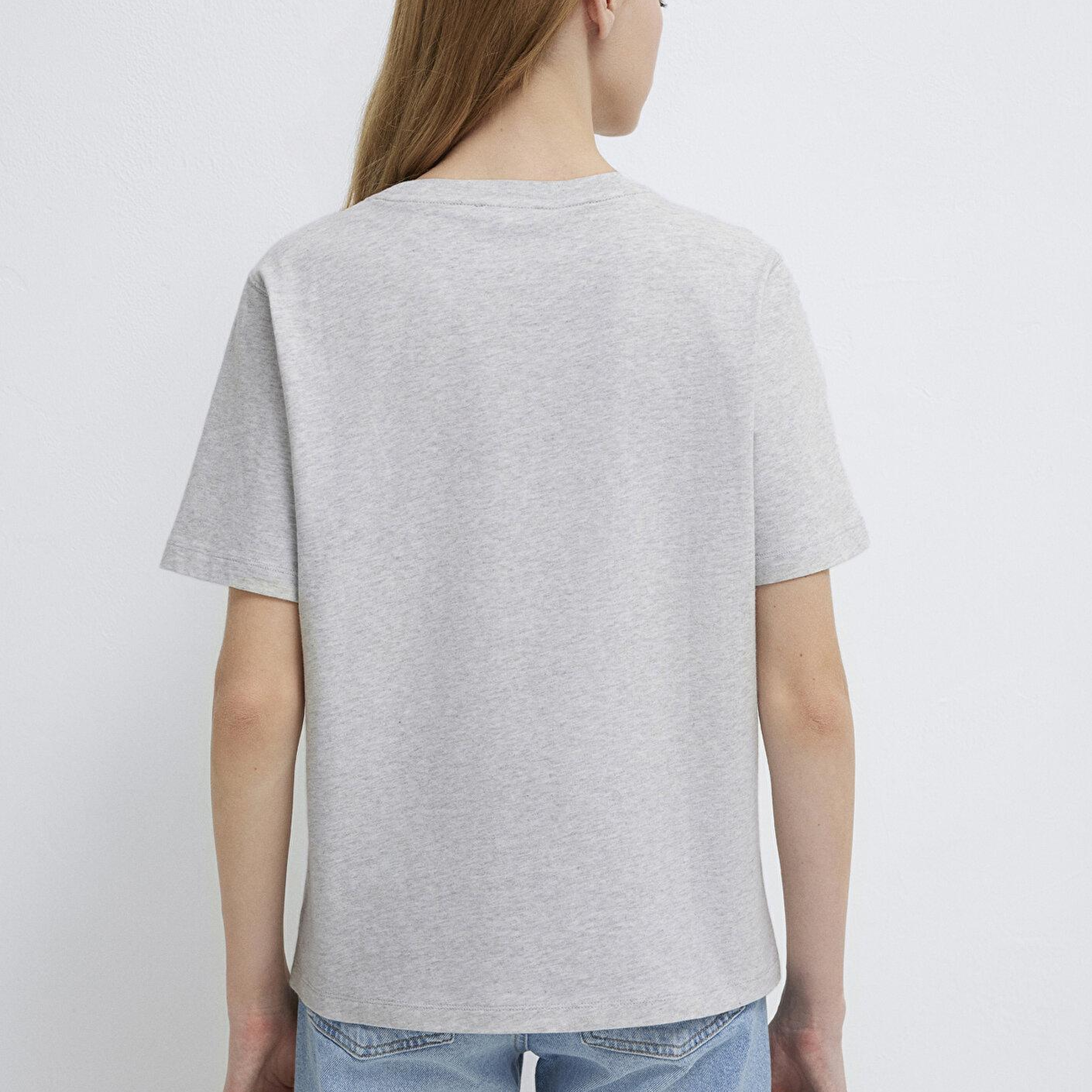Mavi Mavi Nakışlı Gri Tişört Regular Fit / Normal Kesim 1612421-87033