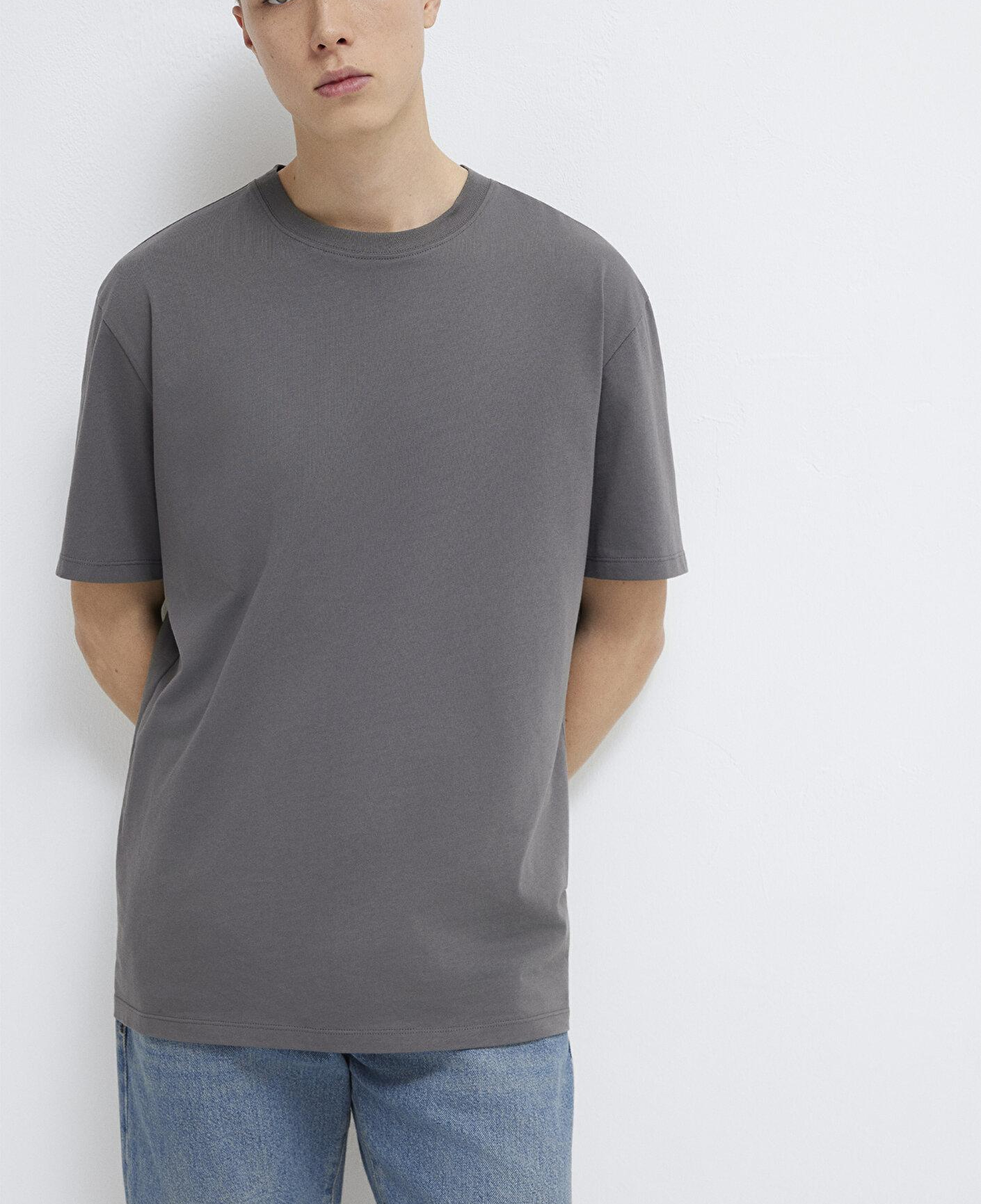 Mavi Antrasit Basic Tişört Loose Fit / Bol Rahat Kesim 066249-86569