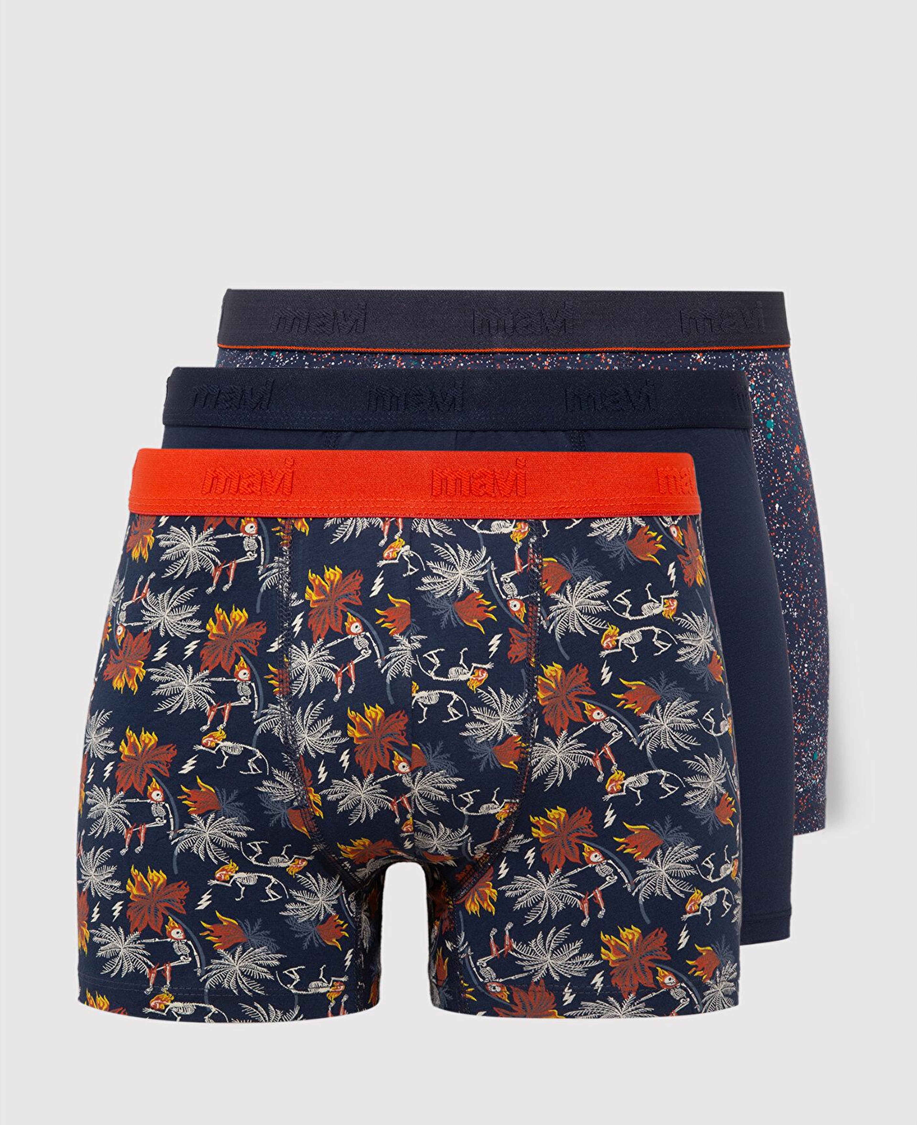 Mavi 3lü Baskılı Boxer 0911409-85585