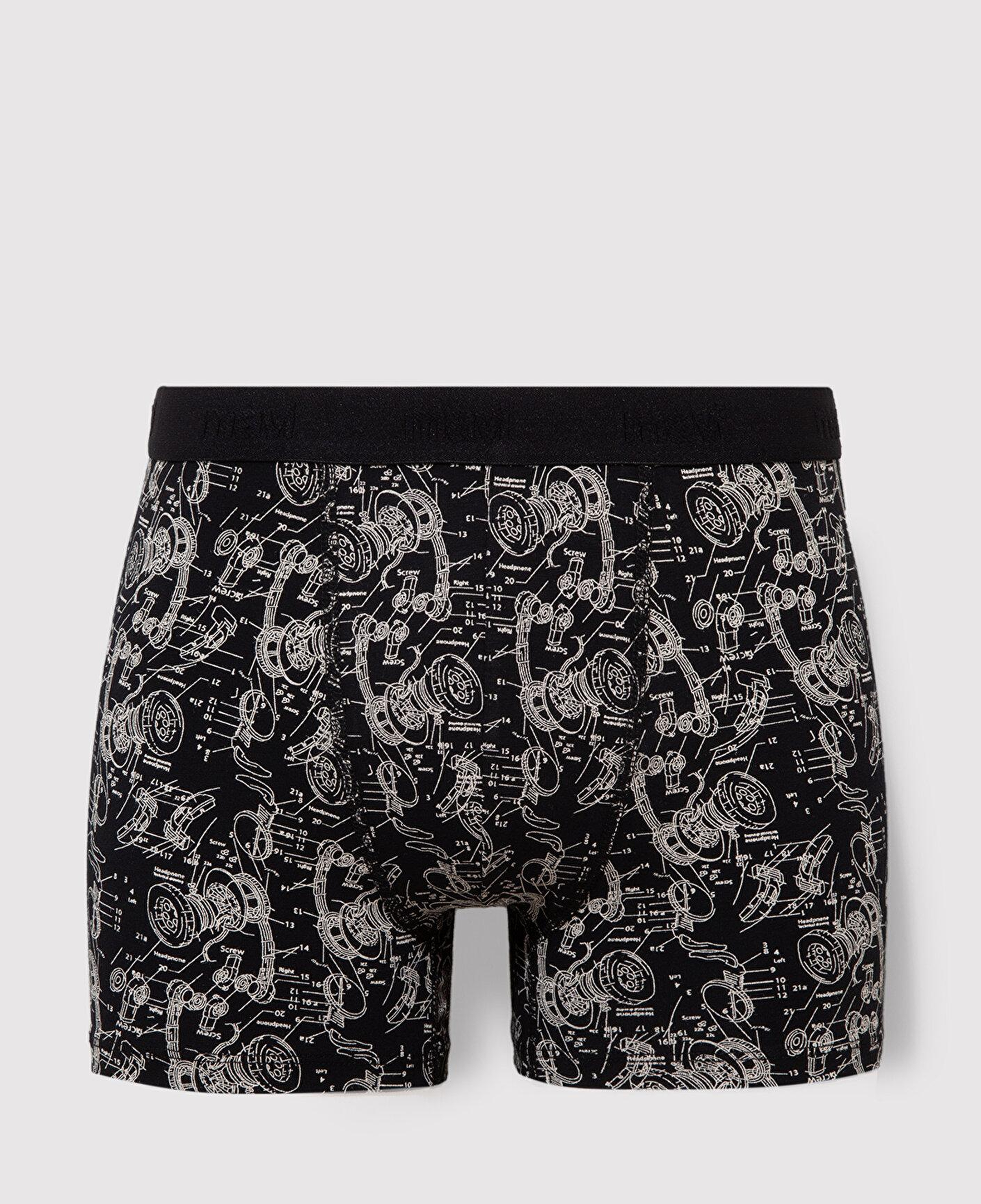 Mavi 3lü Baskılı Siyah Boxer 0911420-900