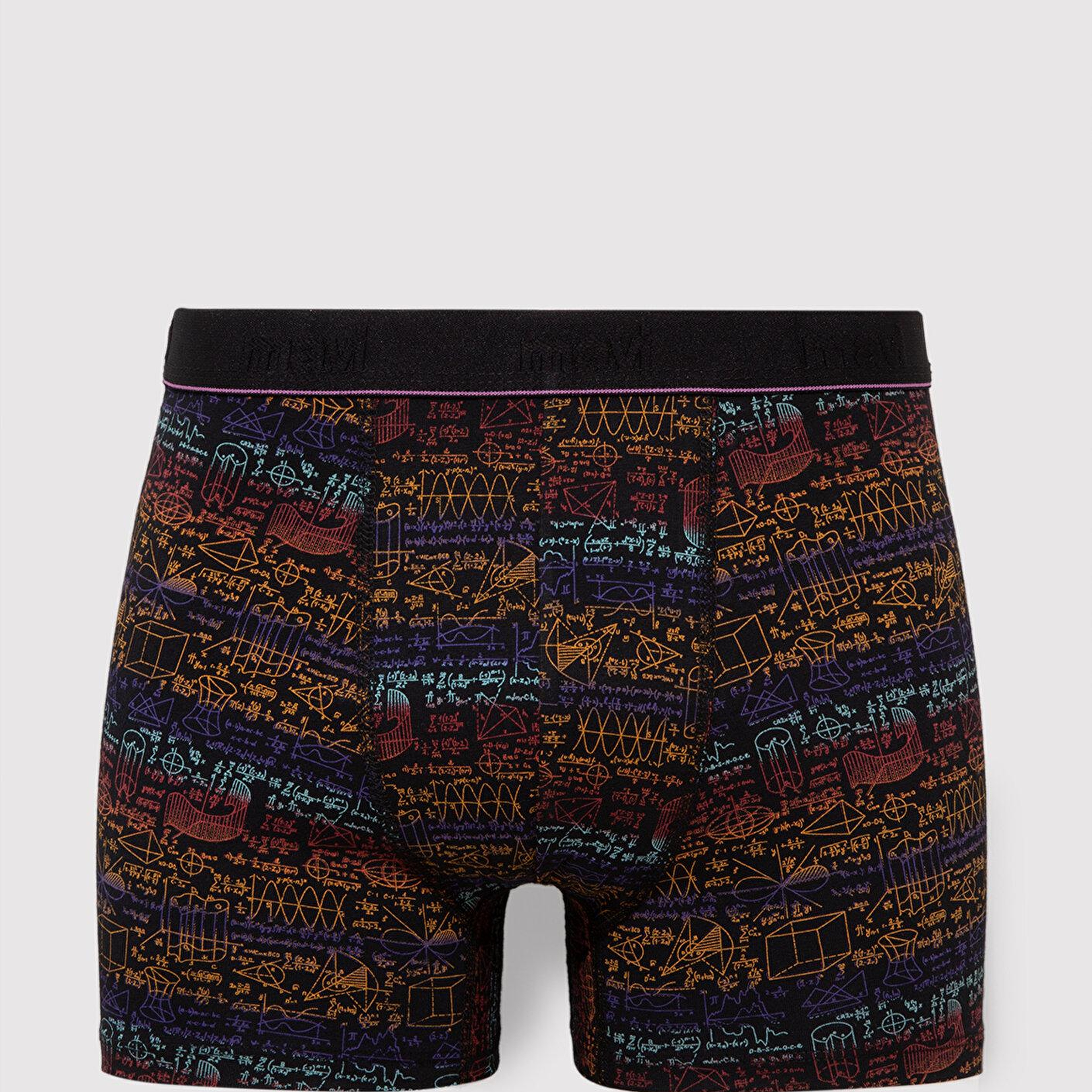 Mavi 3lü Baskılı Siyah Boxer 0911420-900