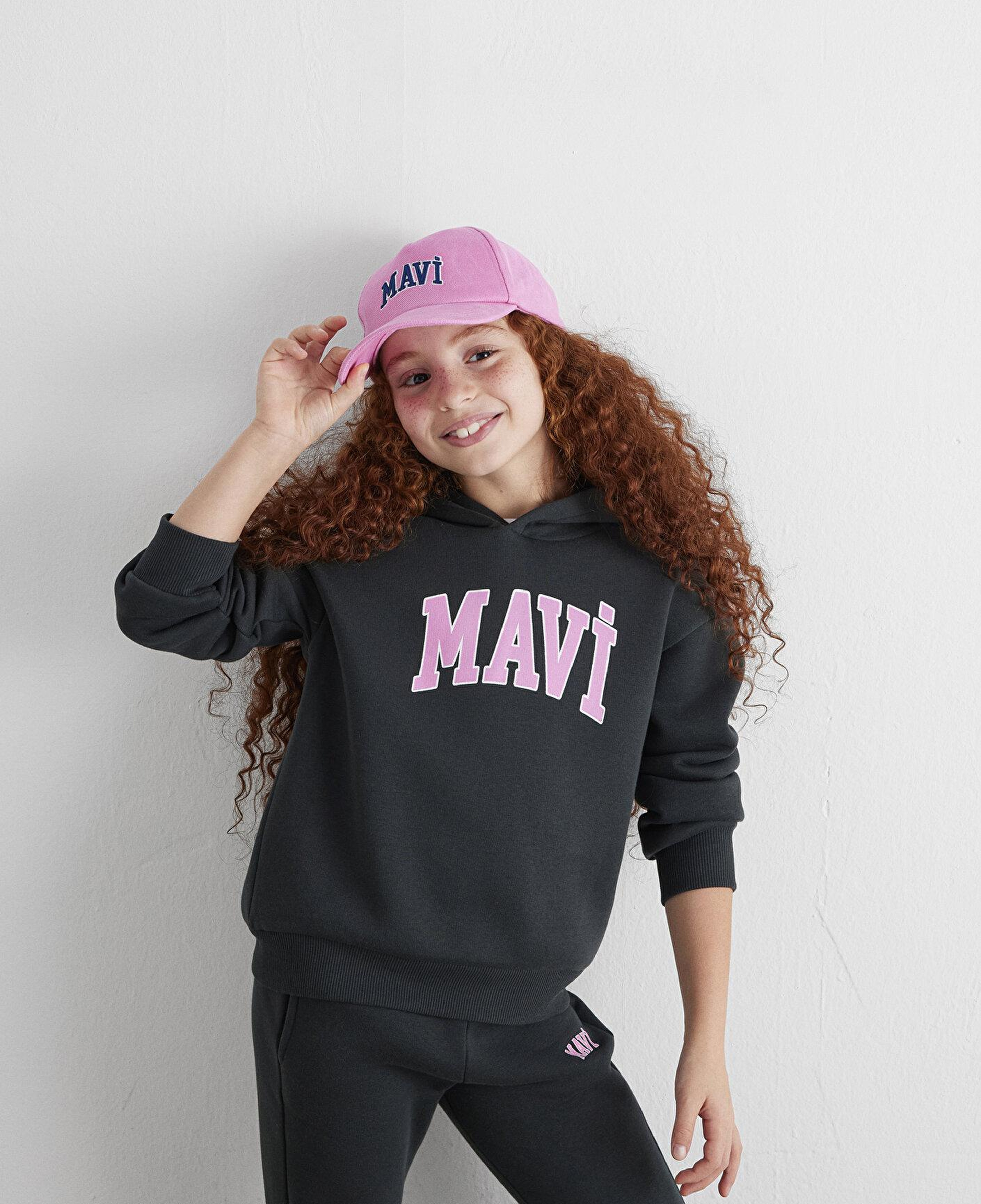Mavi Mavi Logo Baskılı Kapüşonlu Antrasit Sweatshirt 7610035-70087
