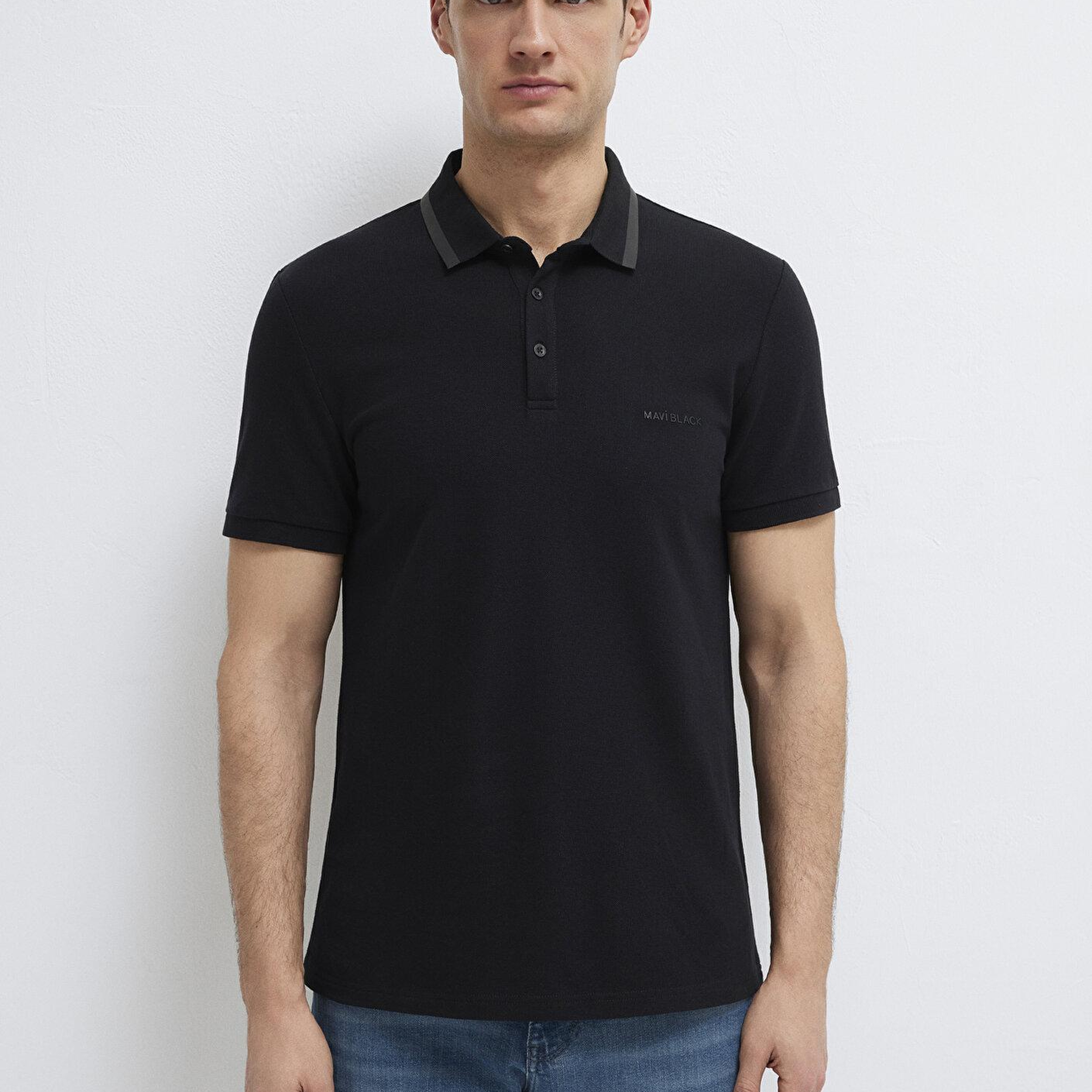 Mavi Siyah Polo Tişört Slim Fit / Dar Kesim 0611829-900