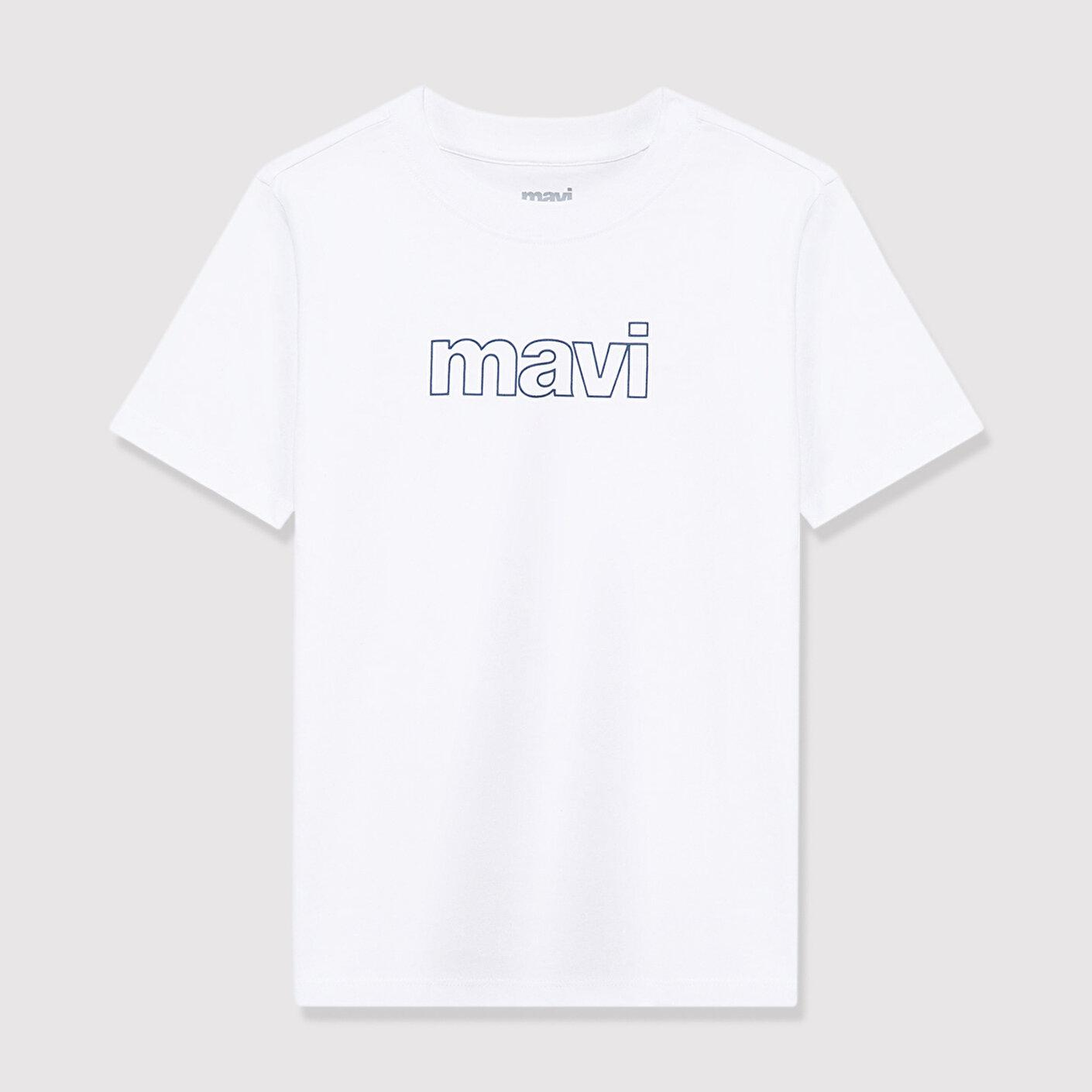 Mavi Mavi Logo Baskılı Beyaz Tişört Regular Fit / Normal Kesim 66323620