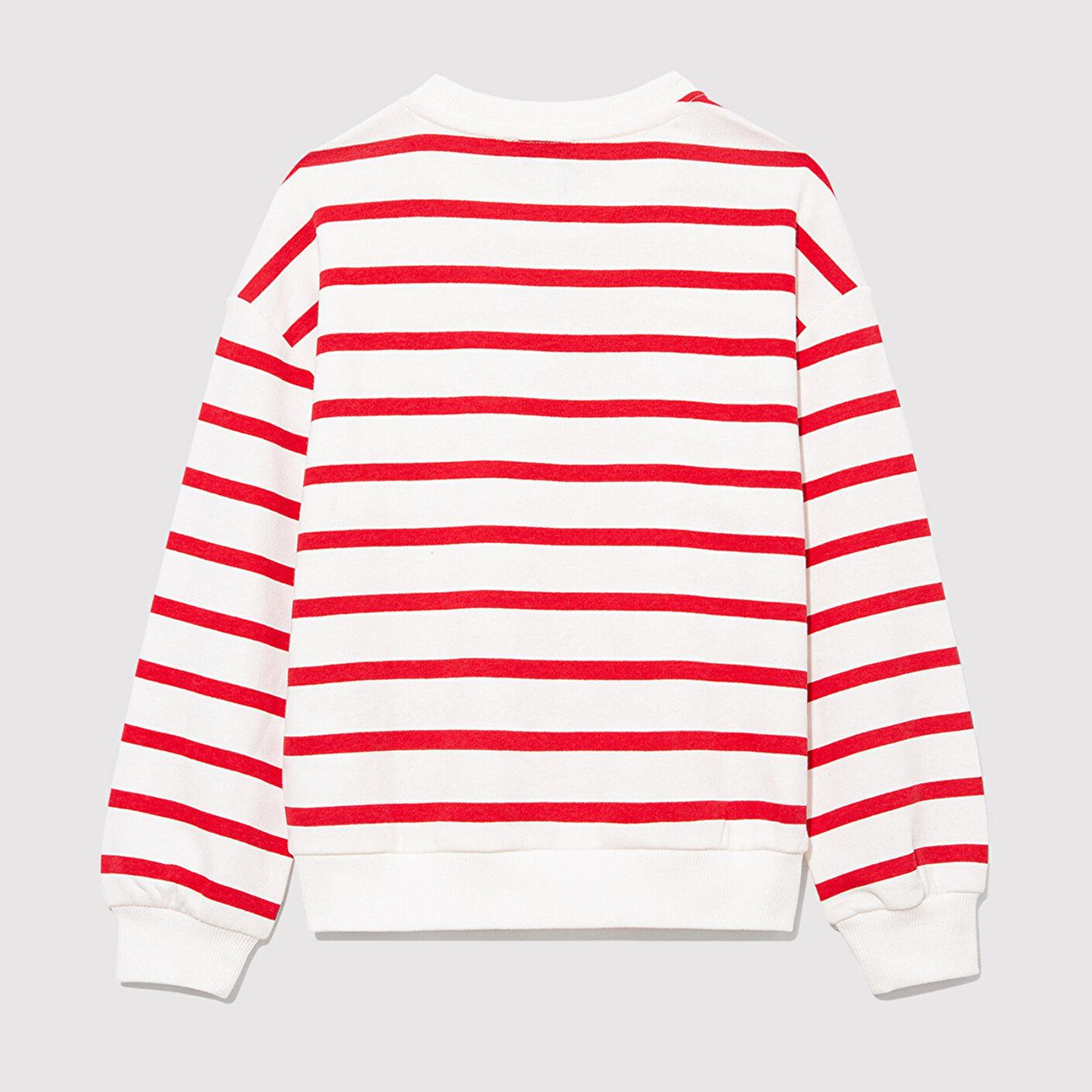 Mavi Mavi Logo Baskılı Kırmızı Çizgili Sweatshirt 7S10038-82054