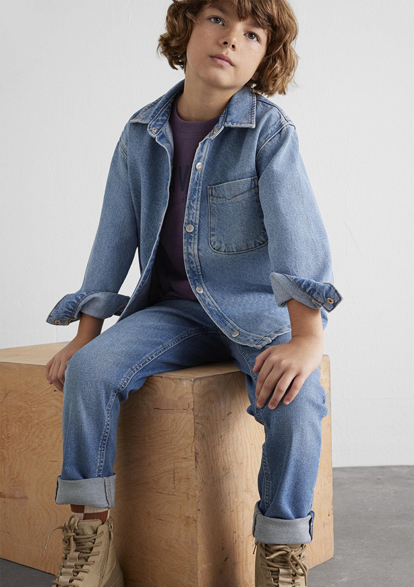 Mavi Bobbo 90lar Indigo Mavisi Jean Gömlek Oversize / Geniş Kesim 6210000-86709