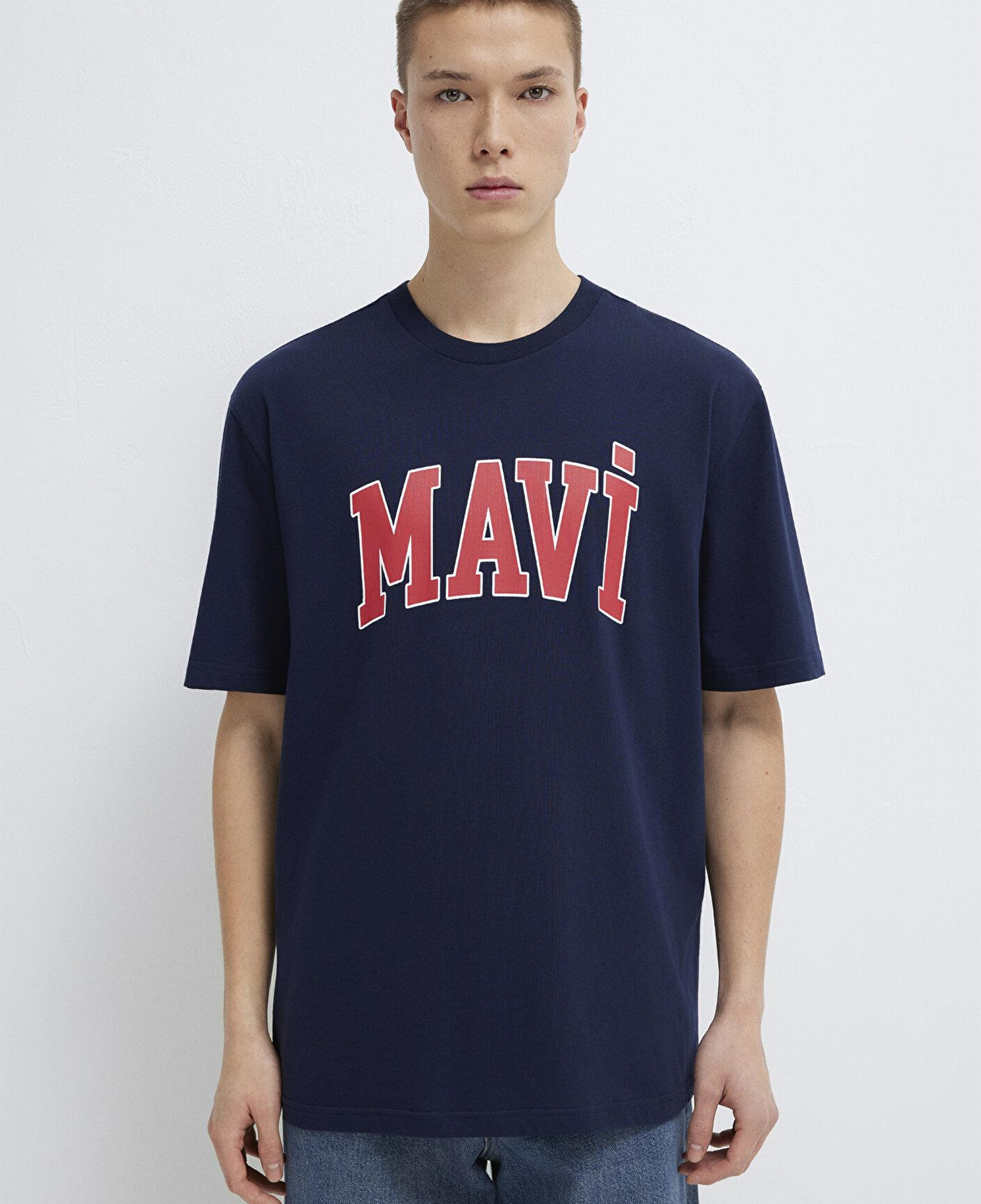 Mavi Mavi Logo Baskılı Lacivert Tişört Loose Fit / Bol Rahat Kesim 0611711-84371