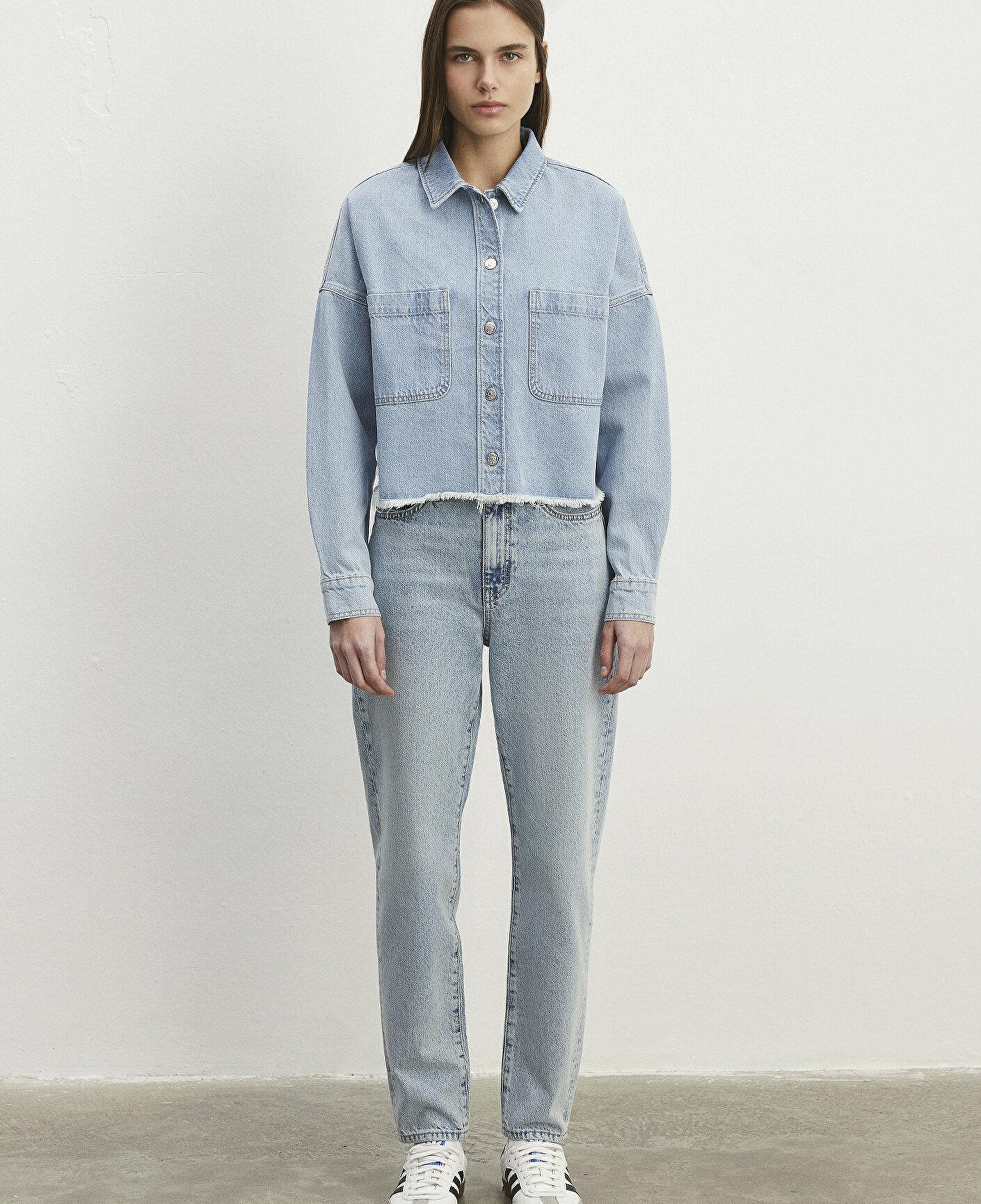Mavi Vivi 90lar Açık Mavi Jean Gömlek Crop / Kısa Kesim 1210244-86442