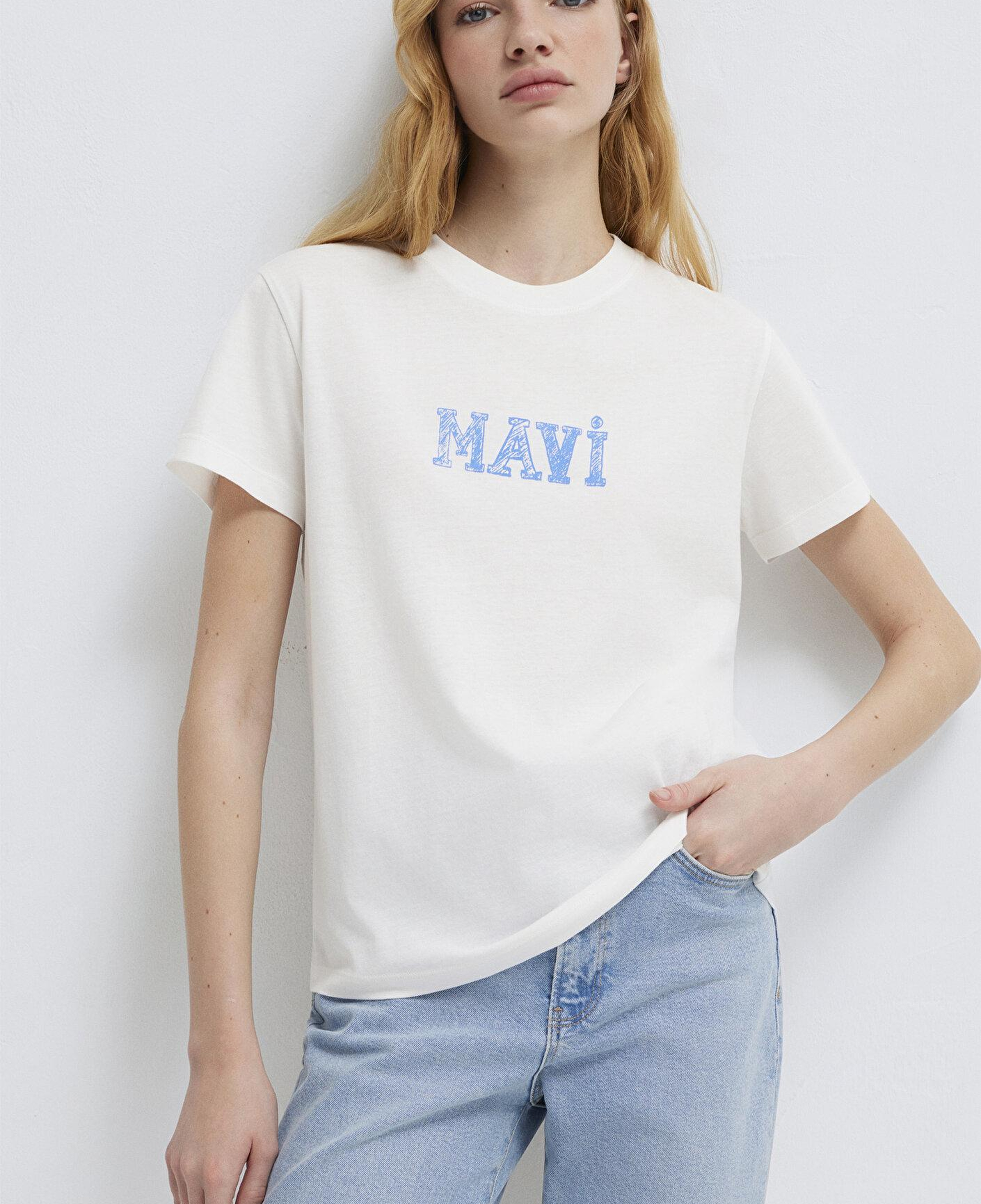 Mavi Mavi Baskılı Beyaz Tişört Regular Fit / Normal Kesim 1612232-70057