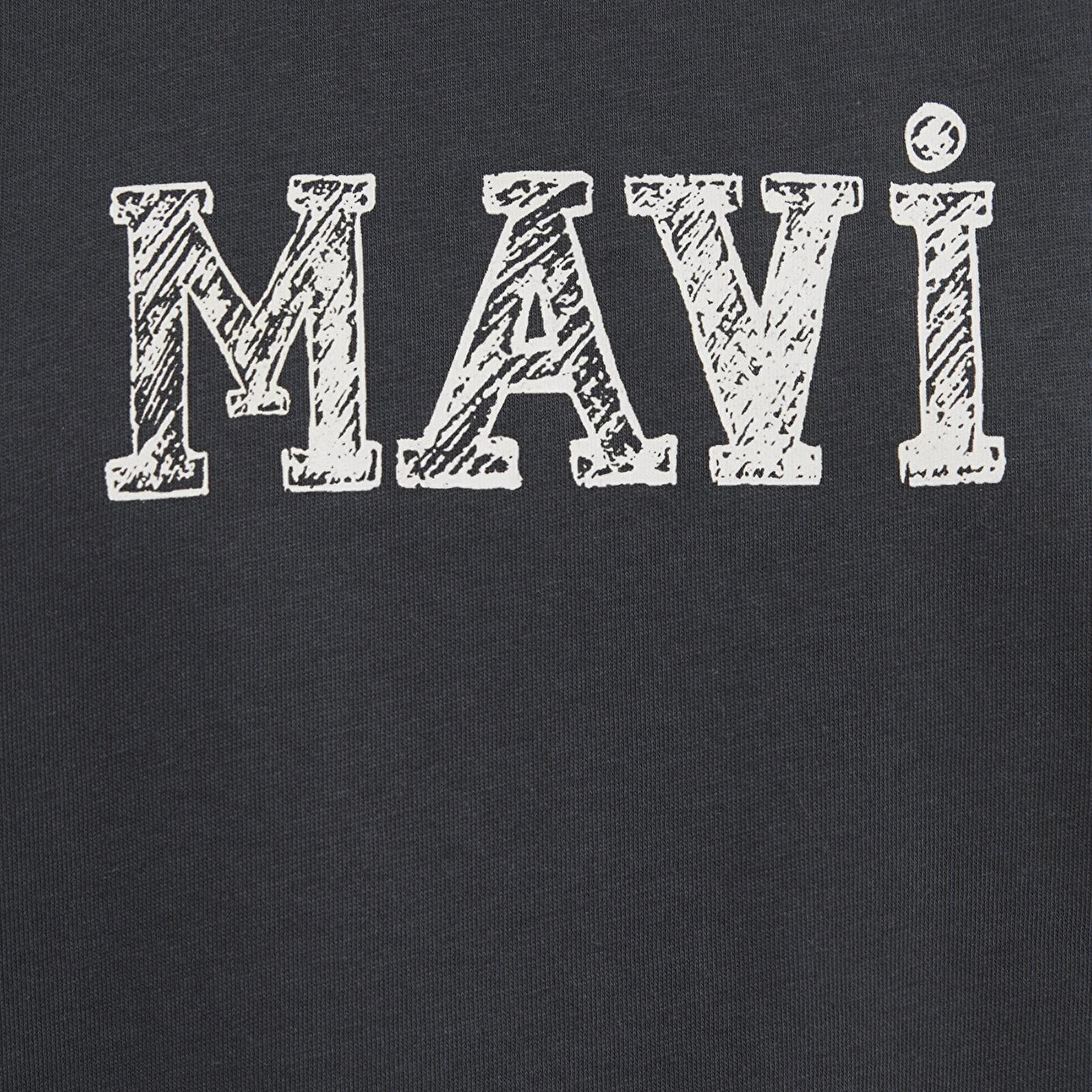 Mavi Mavi Baskılı Antrasit Tişört Regular Fit / Normal Kesim 1612232-34853