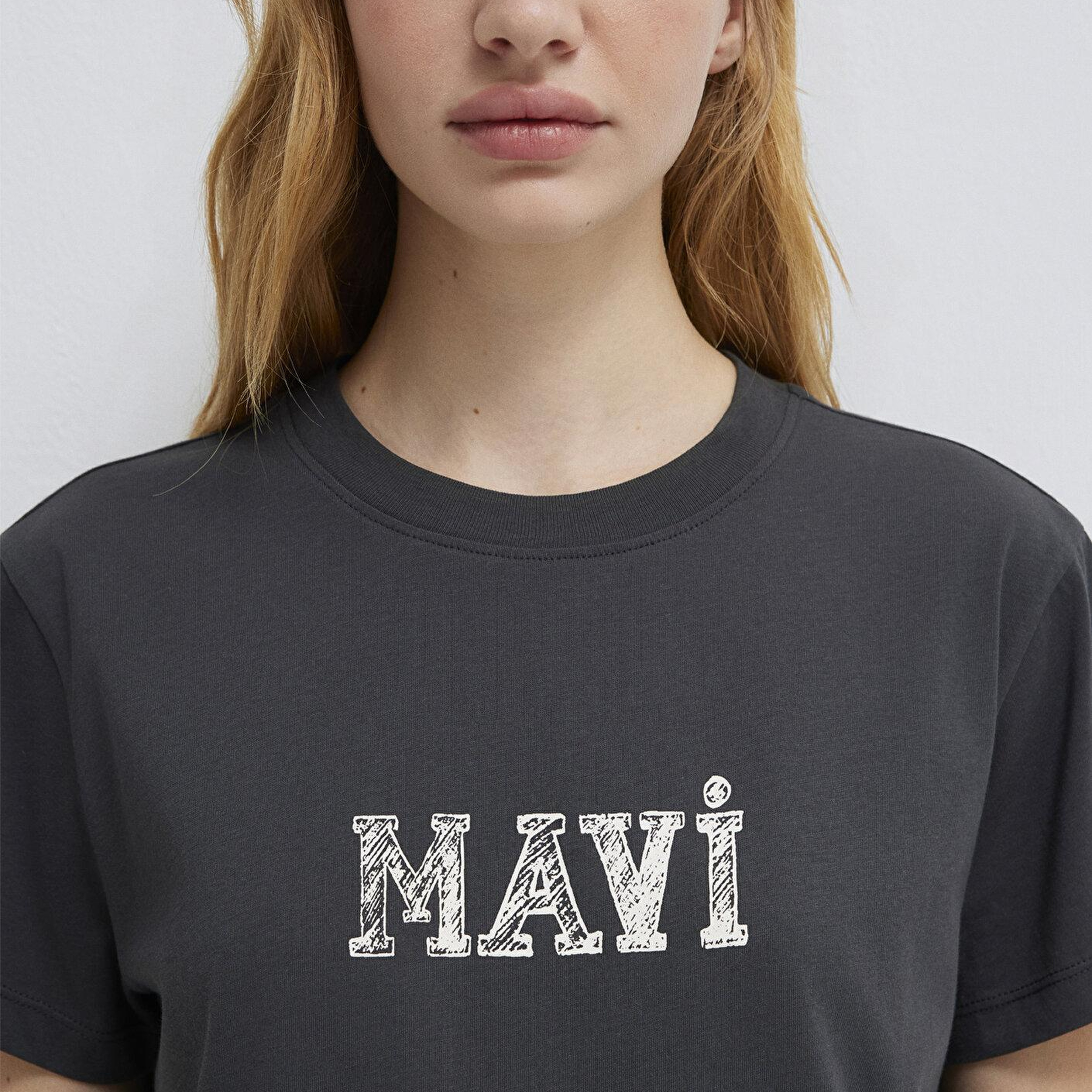 Mavi Mavi Baskılı Antrasit Tişört Regular Fit / Normal Kesim 1612232-34853