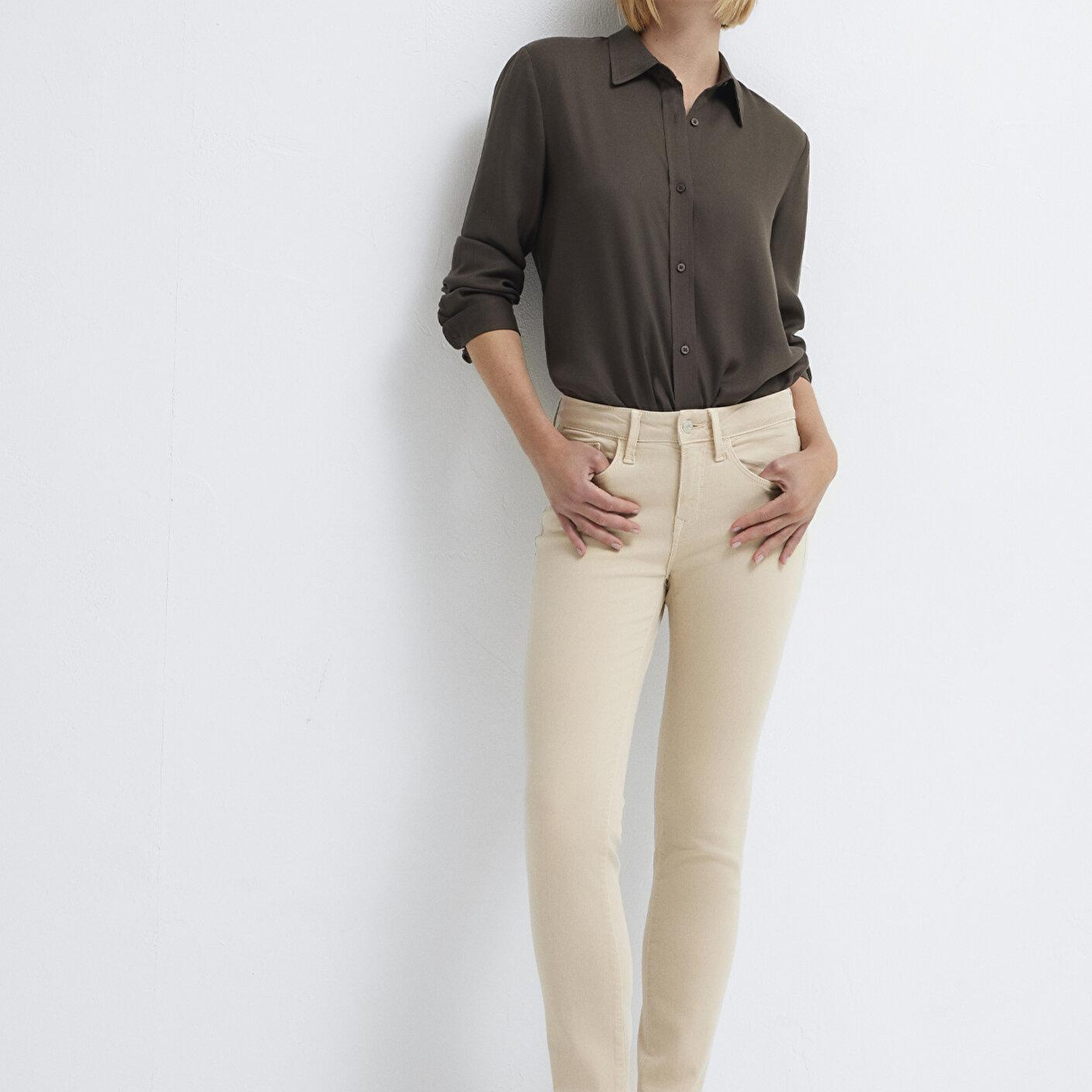Mavi Ada Mavi Premium Krem Gabardin Pantolon 1020586447